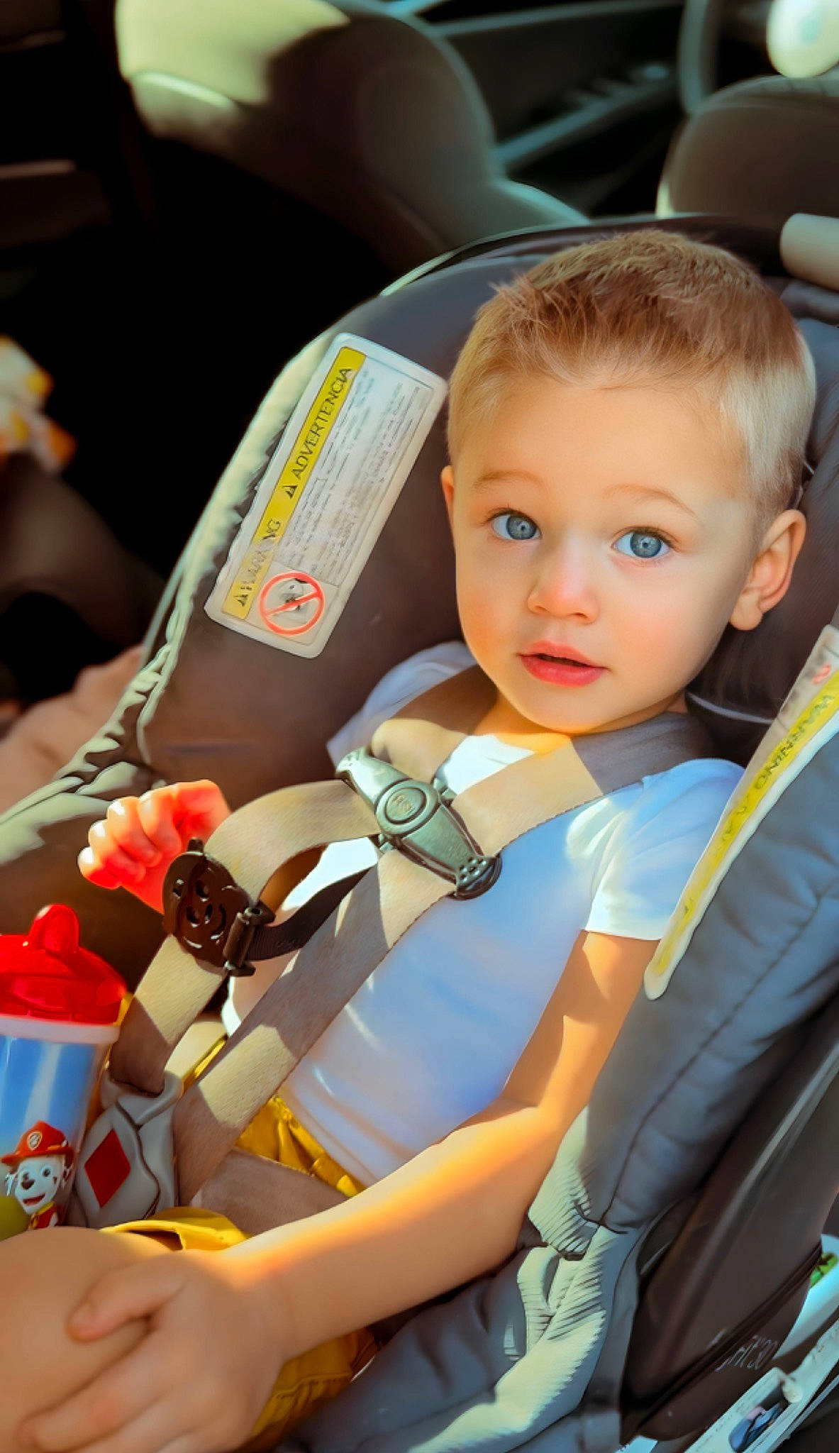 Asher is registered to the contest to win money with this photo: auto_part, automotive_design, baby, baby_carriage, baby_products, car_seat, car_seat_cover, chair, child, electric_blue, family_car, fun, leisure, luxury_vehicle, motor_vehicle, person, personal_luxury_car, sitting, toddler, vacation