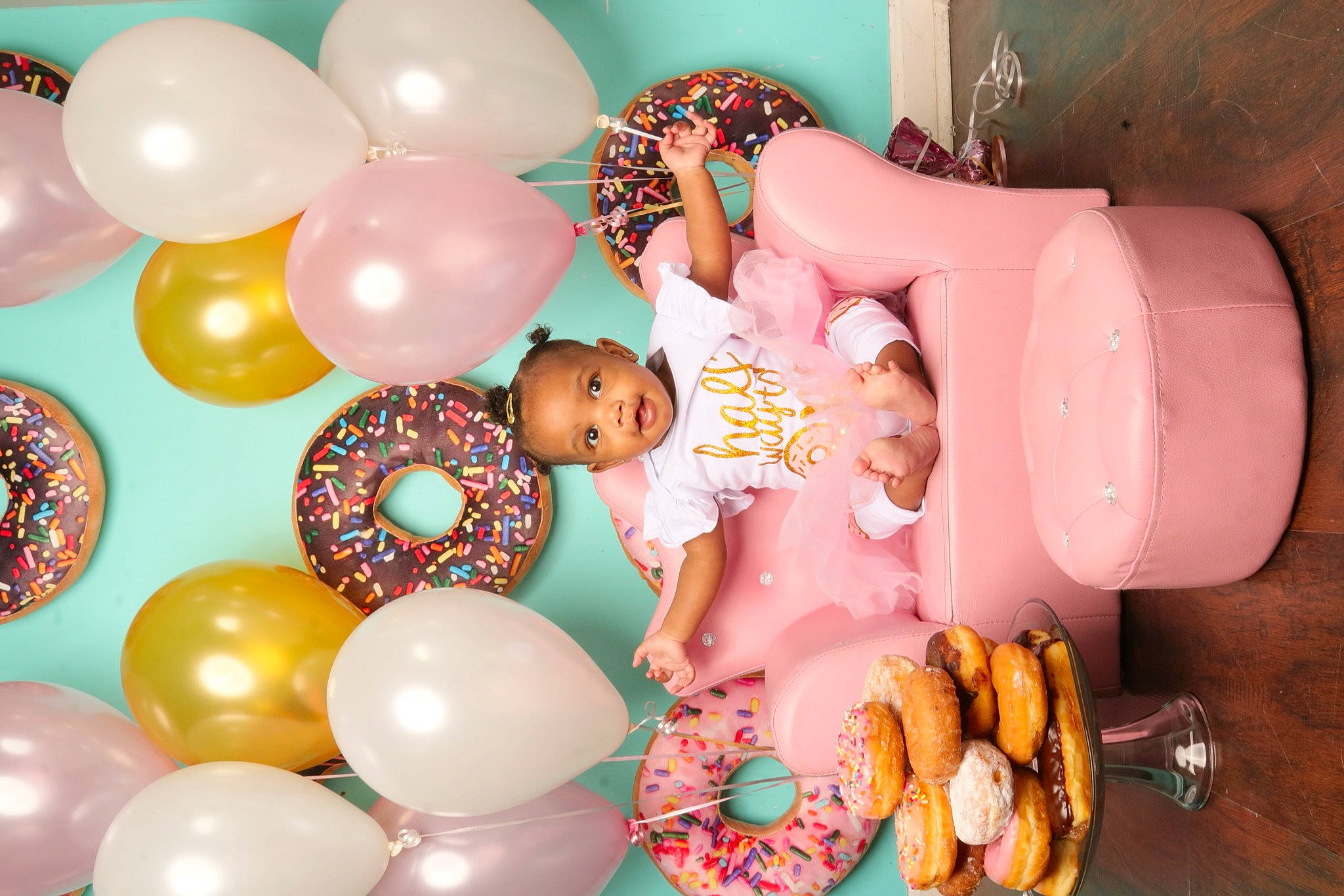 Maleah is registered to the contest to win money with this photo: balloon, child, circle, comfort_food, decoration, dessert, event, food, fun, happy, nail, party, party_supply, pattern, peach, person, pink, product, sweetness, toddler