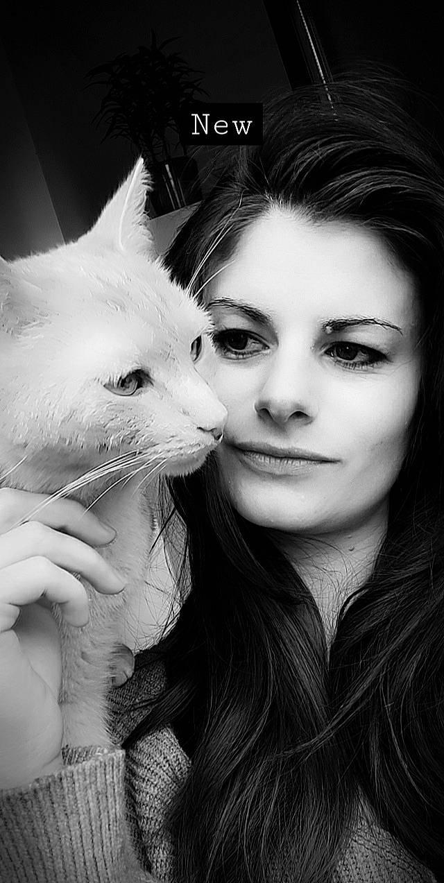 Leroy participe au concours pour gagner de l'argent avec cette photo : black_and_white, carnivore, cat, eye, eyelash, felidae, flash_photography, gesture, happy, interaction, iris, jaw, lip, mouth, nose, organ, skin, small_to_medium_sized_cats, style, whiskers