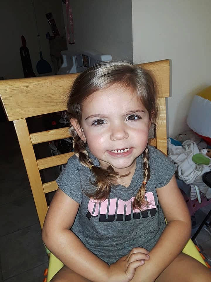 Emmalee is registered to the contest to win money with this photo: cheek, child, child_model, ear, eye, face, facial_expression, fun, happy, head, iris, lip, nose, organ, person, sitting, skin, smile, toddler, tooth