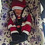 baby, car, car_interior, carseat, clothing, coat, cushion, face, furniture, glove, hat, head, homedecor, jacket, person, photography, portrait, purple, transportation, vehicle