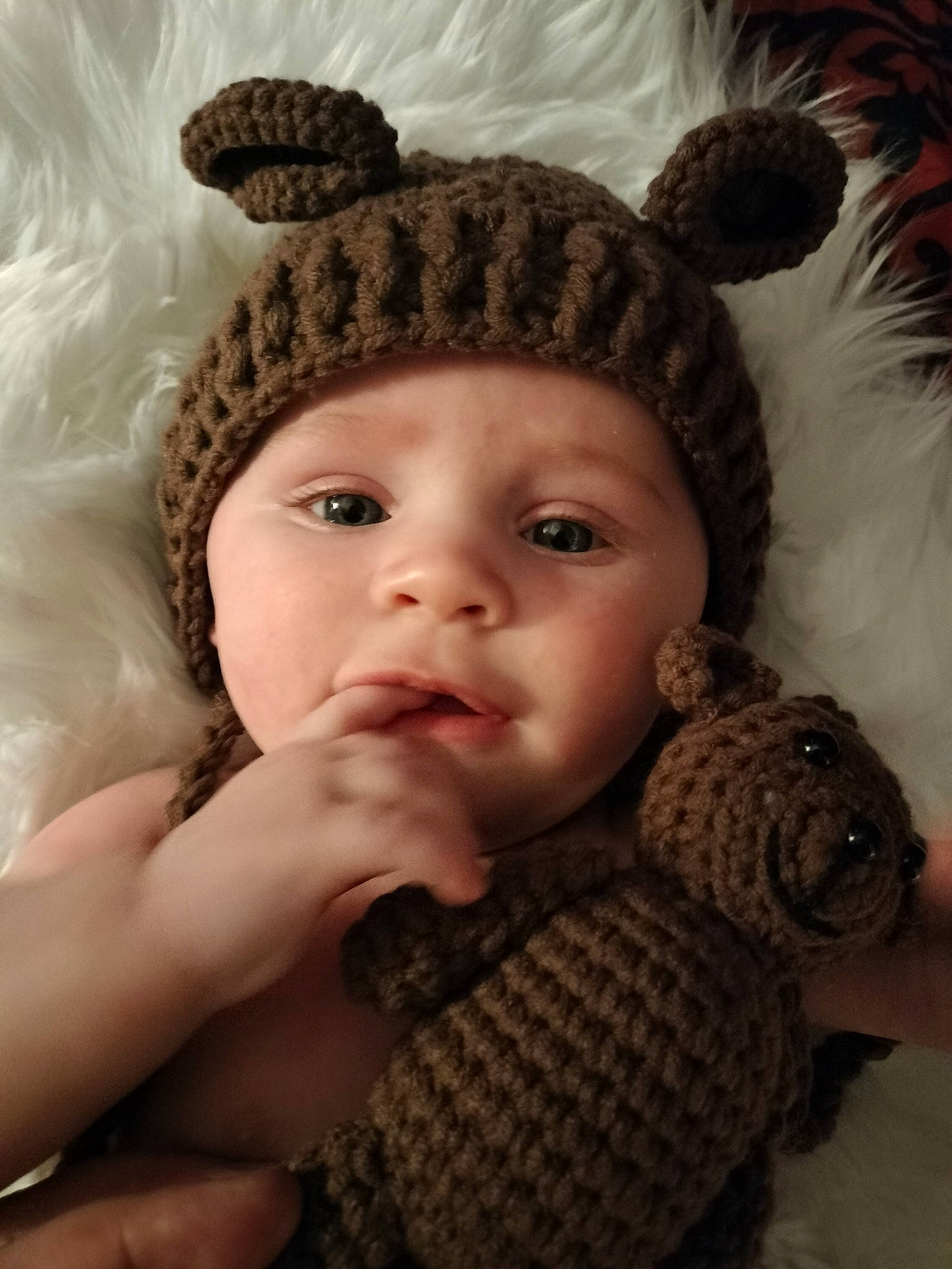 Ryland joined the competition — help win amazing prizes! cap, cheek, ear, eye, eyebrow, eyelash, fawn, finger, gesture, hand, happy, head, headgear, headwear, human, iris, lip, nose, organ, person