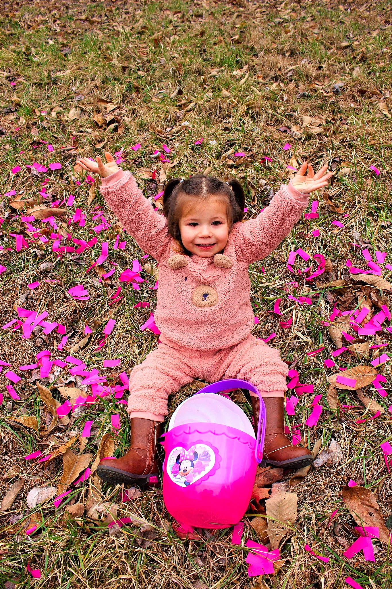 Addalynn Slazo joined the competition — help win amazing prizes! annual_plant, baby_toddler_clothing, botany, child, field, flower, flowering_plant, grass, groundcover, happy, joy, leaf, magenta, people, people_in_nature, person, petal, pink, plant, red