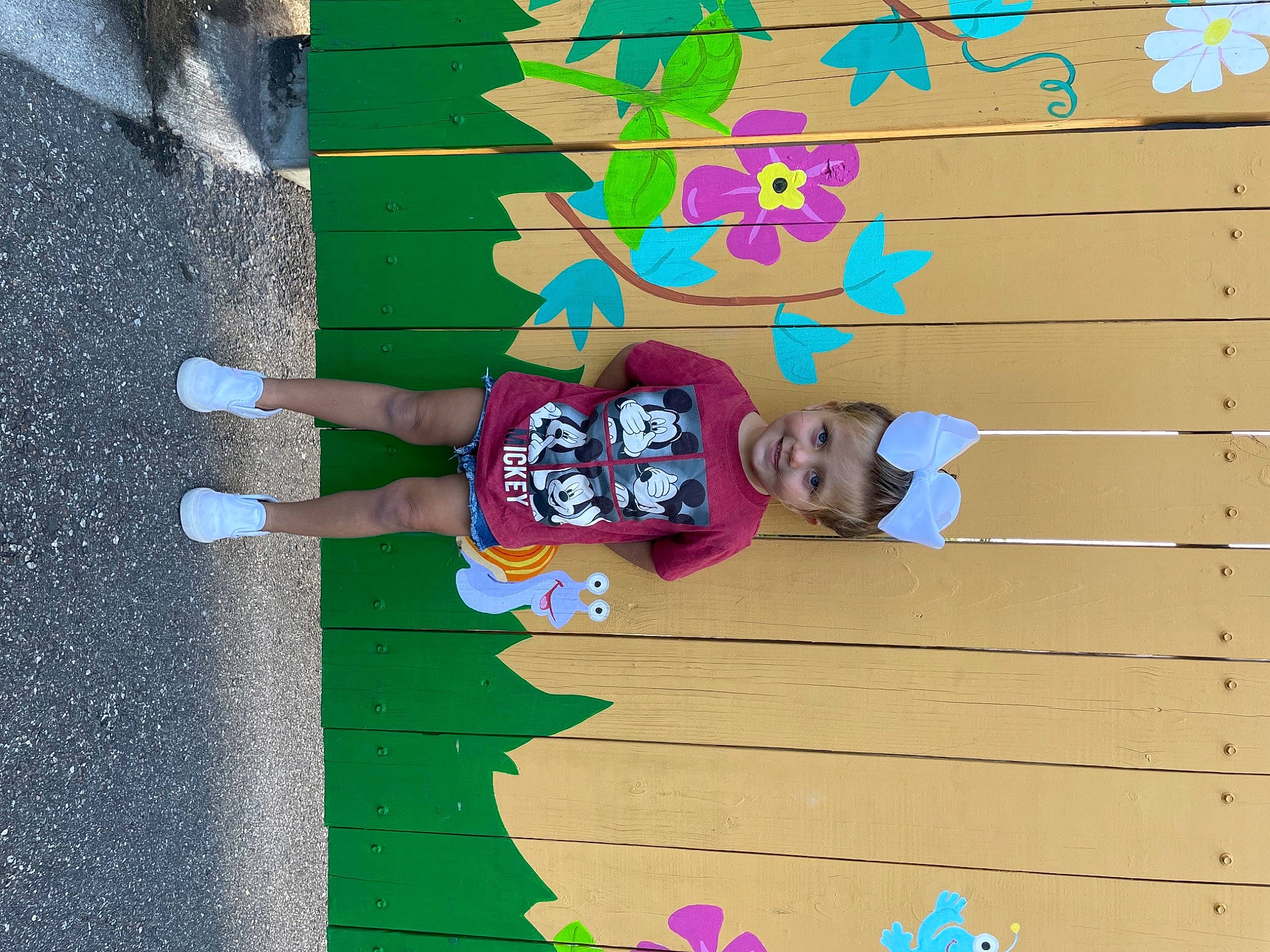 Summerlee joined the competition — help win amazing prizes! art, child, font, fun, grass, green, happy, hardwood, joy, leisure, line, magenta, pattern, person, plywood, recreation, rectangle, thigh, visual_arts, wall