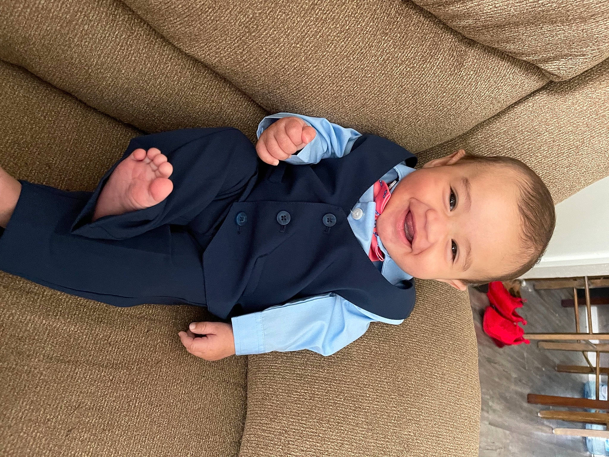 Draven joined the competition — help win amazing prizes! baby, baby_laughing, baby_products, baby_toddler_clothing, child, comfort, finger, hand, hat, human_body, joy, mammal, pattern, person, product, sitting, sleeve, smile, toddler, tree