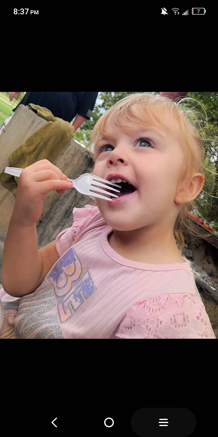 Breelynn is registered to the contest to win money with this photo: cheek, child, dairy, eyelash, finger, food_craving, gesture, grass, happy, jaw, lip, mouth, nose, person, pink, plant, smile, sweetness, toddler, tooth