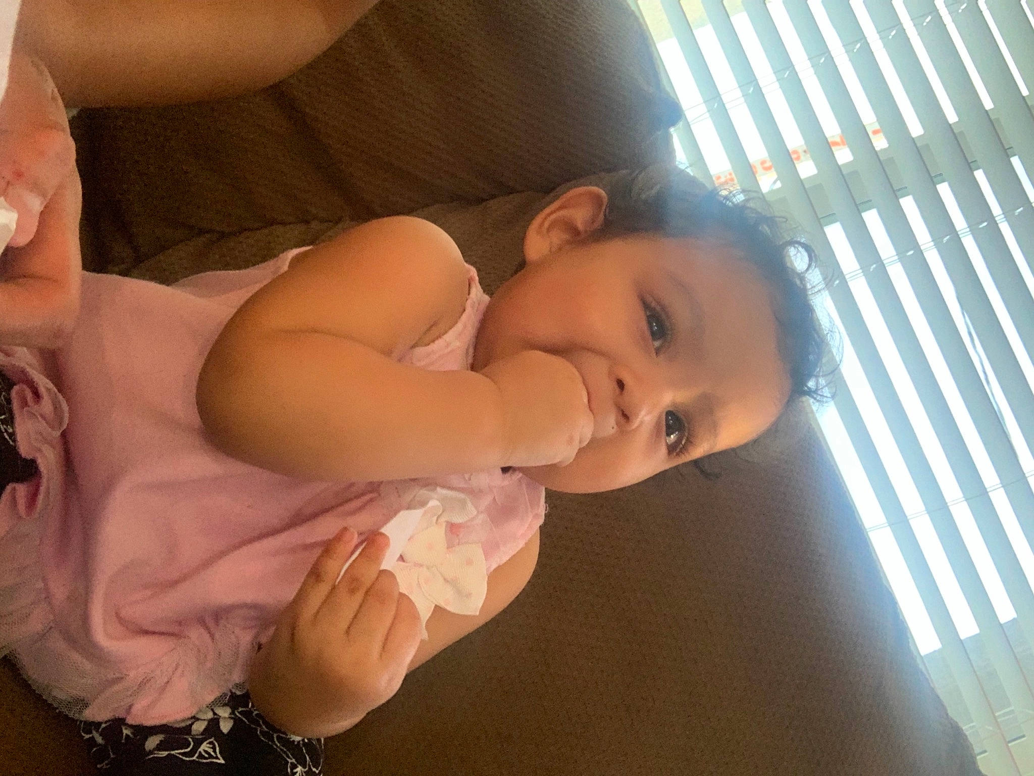 Jazmine joined the competition — help win amazing prizes! baby, baby_toddler_clothing, cheek, comfort, elbow, eyelash, facial_expression, finger, gesture, human_body, iris, joint, lip, mouth, nose, person, product, skin, thumb, toddler