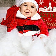 Sebastian joined the competition — help win amazing prizes! baby, child, christmas, cotton, cute, decorations, face, festive, happy, holiday, indoors, mailbox, portrait, red, red_hat, santa_claus_costume, seasonal, smiling, snow, white