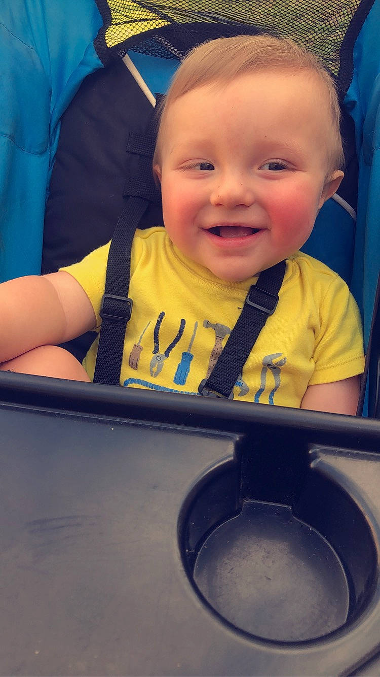 Cannon joined the competition — help win amazing prizes! baby_toddler_clothing, blue, cheek, chin, eye, eyebrow, facial_expression, finger, hairstyle, happy, head, human, iris, joy, nose, organ, person, skin, sleeve, smile