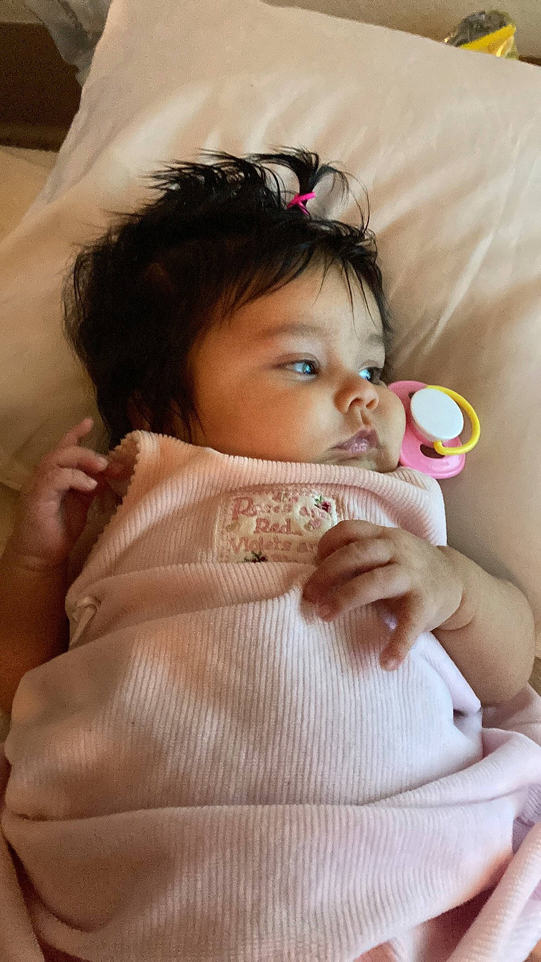 Meredith joined the competition — help win amazing prizes! baby, baby_toddler_clothing, cheek, comfort, eyelash, finger, hairstyle, hand, happy, head, joint, lip, mouth, nail, neck, nose, person, pink, skin, sleeve