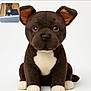 Falco participe au concours pour gagner de l'argent avec cette photo : animal, brown_fur, cute, dog, door_mat, ears, eyes, indoor, inset_photo, nose, pet, plush, portrait, real_dog, sitting, stuffed_animal, toy, white_chest, white_paws, wooden_floor