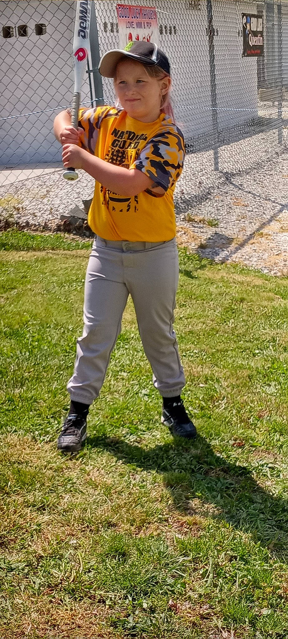 Jacee is registered to the contest to win money with this photo: baseball_equipment, baseball_glove, baseball_player, baseball_uniform, belt, college_baseball, college_softball, footwear, grass, hat, headwear, joy, musical_instrument, person, player, saxophone, sneakers, sports_gear, sportswear, team_sport