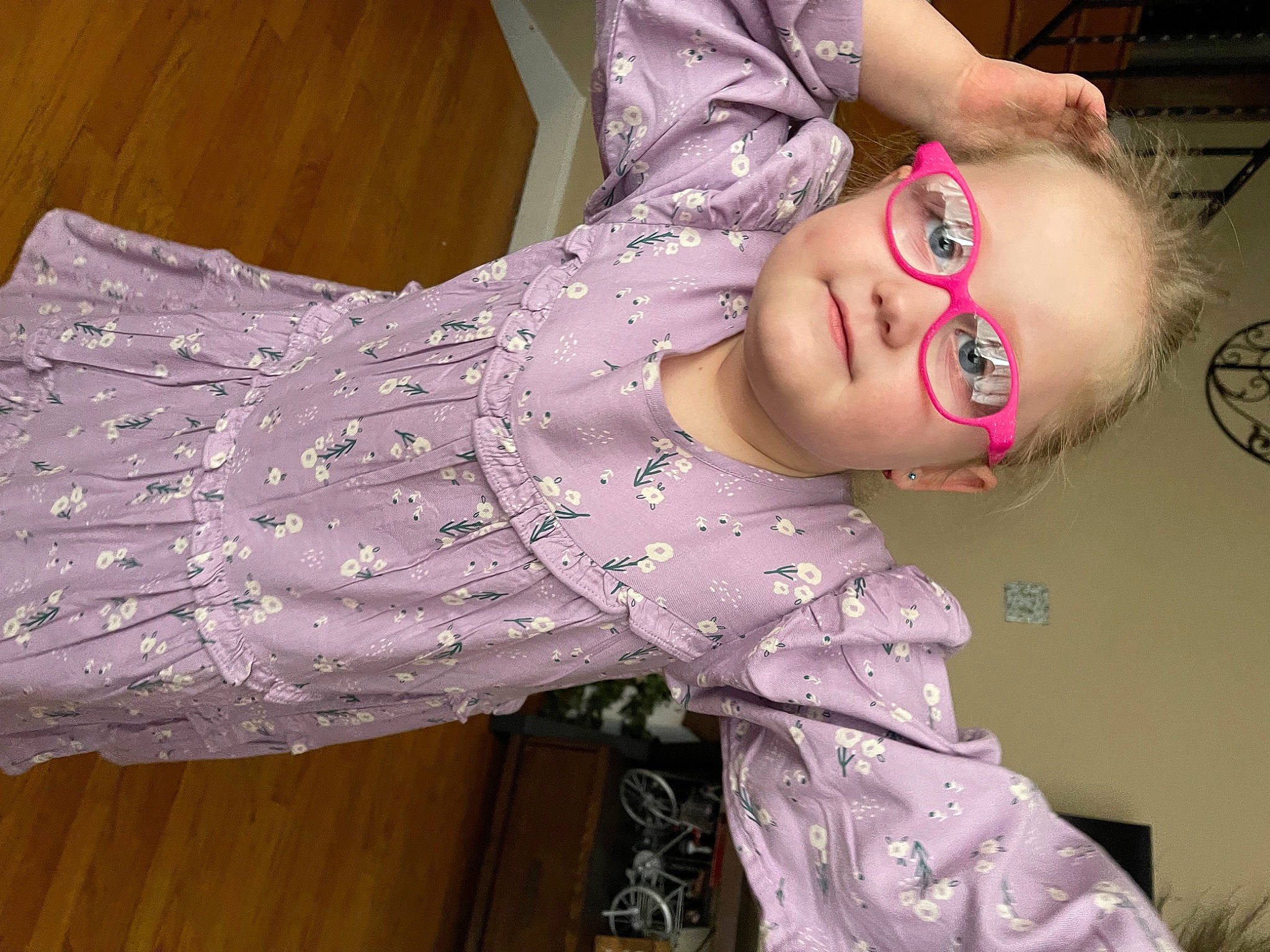Blakeley joined the competition — help win amazing prizes! abdomen, baby_toddler_clothing, black_hair, child, embellishment, event, eyelash, eyewear, fashion_design, happy, magenta, pattern, person, pink, purple, skin, sleeve, smile, sunglasses, trunk