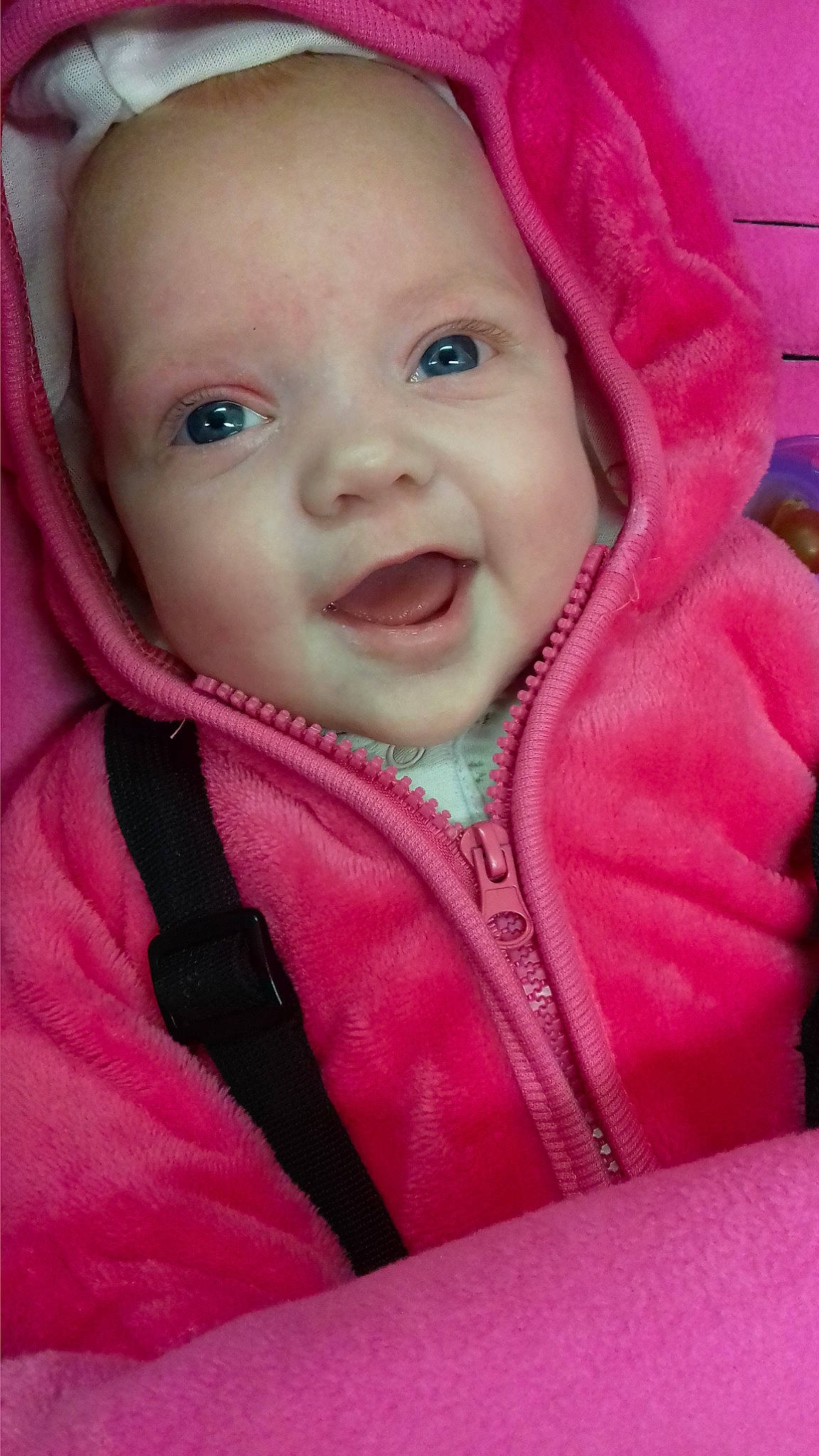 Isabella is registered to the contest to win money with this photo: beauty, cheek, child, close_up, eye, face, forehead, girl, head, infant, iris, lip, magenta, mouth, nose, person, pink, product, skin, smile