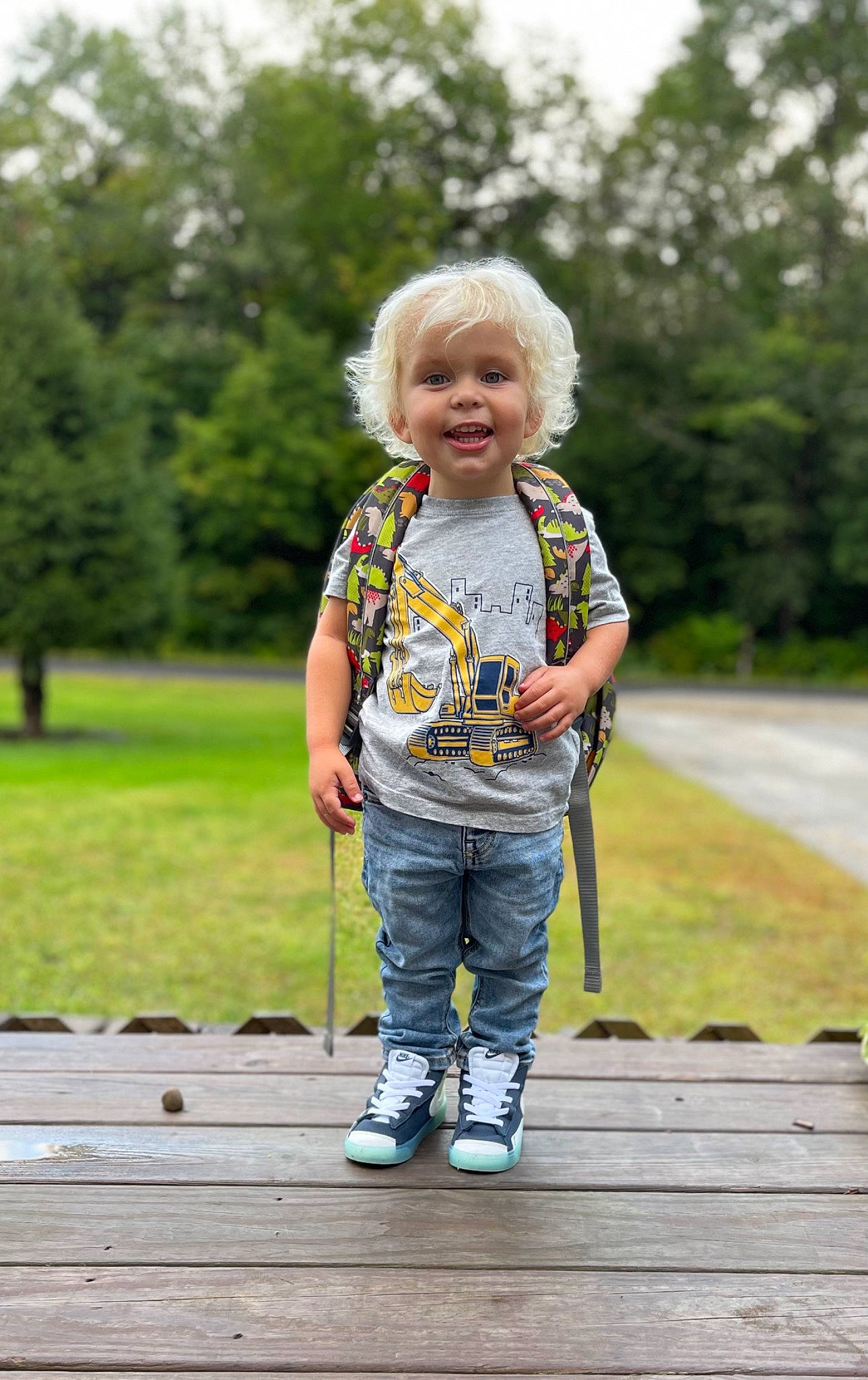 Rowan joined the competition — help win amazing prizes! baby, baby_toddler_clothing, blond, child, denim, electric_blue, face, fun, grass, hairstyle, happy, jeans, joy, leisure, people_in_nature, person, plant, recreation, smile, toddler