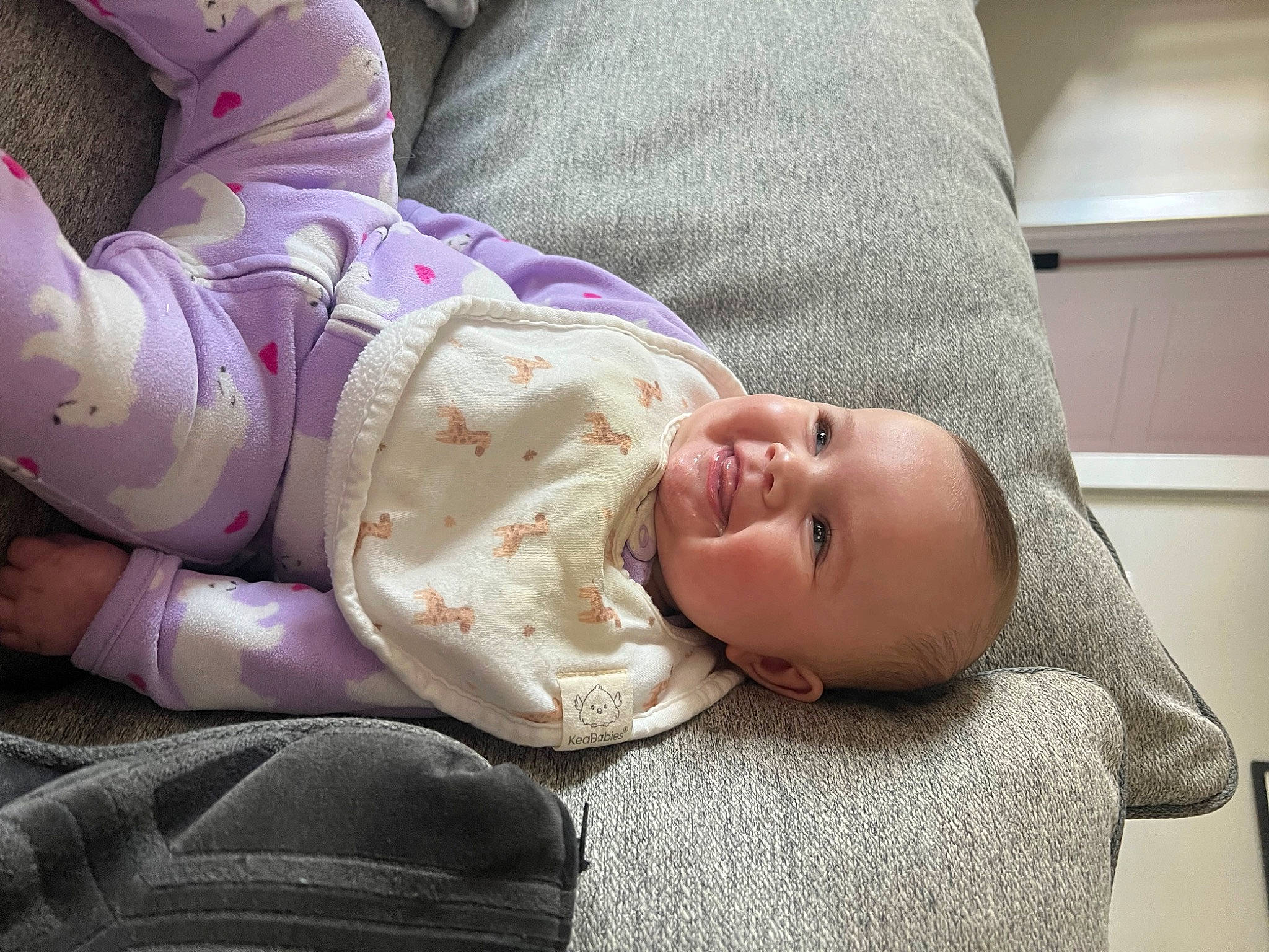 Alexandra joined the competition — help win amazing prizes! baby, baby_products, baby_toddler_clothing, cheek, child, comfort, happy, linens, mouth, nap, person, purple, sitting, skin, sleep, sleeve, smile, toddler