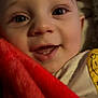 Nashton joined the competition — help win amazing prizes! baby, child, face, smile, blanket, red, cozy, closeup, teeth, infant, cute, happy, skin, person, expression, warm, indoors, eyelashes, head, cheeks