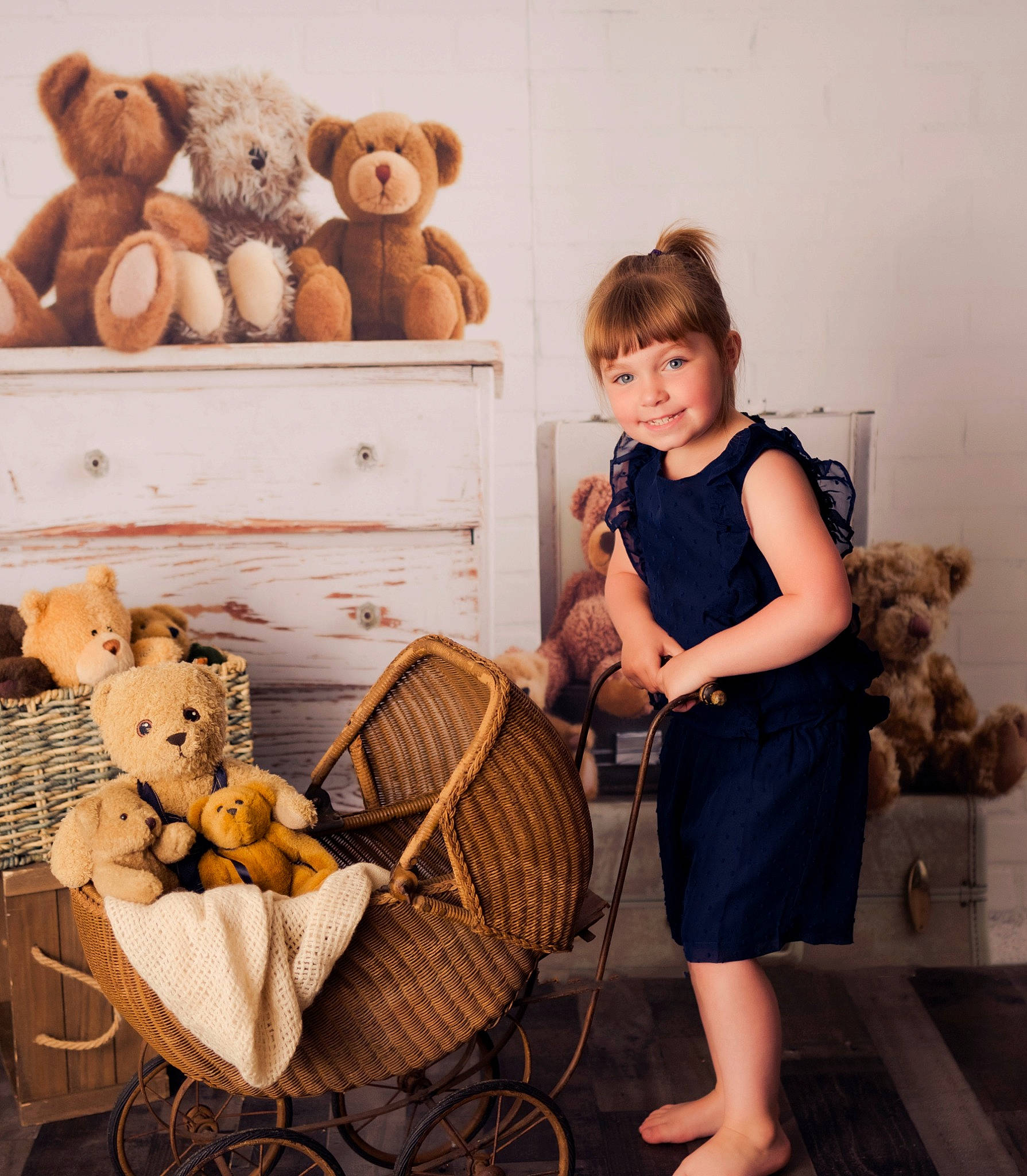 Lillian is registered to the contest to win money with this photo: baby, baby_products, basket, child, joy, person, product, room, storage_basket, stuffed_toy, teddy_bear, toddler, toy, wicker