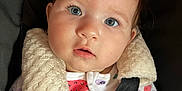 Valentina joined the competition — help win amazing prizes! baby, child, face, blue_eyes, car_seat, straps, clothing, patterned_outfit, fur_collar, infant, cute, portrait, indoor, child_safety, graco, young_child, person, human, seatbelt, closeup