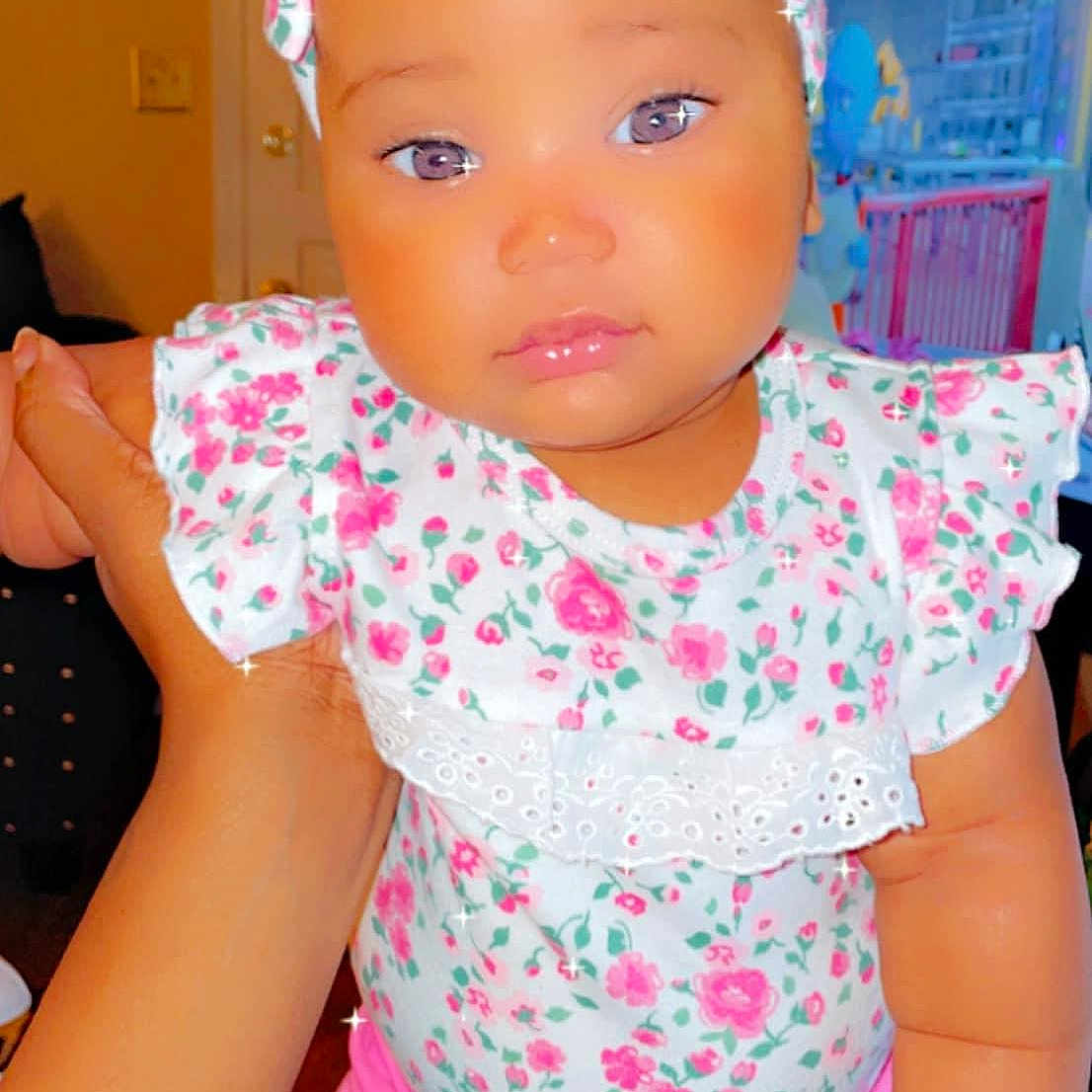 Samyiah is registered to the contest to win money with this photo: baby_toddler_clothing, cheek, child, doll, eyelash, facial_expression, fashion, fun, hairstyle, lip, magenta, mouth, neck, pink, product, skin, sleeve, t_shirt, toddler, toy