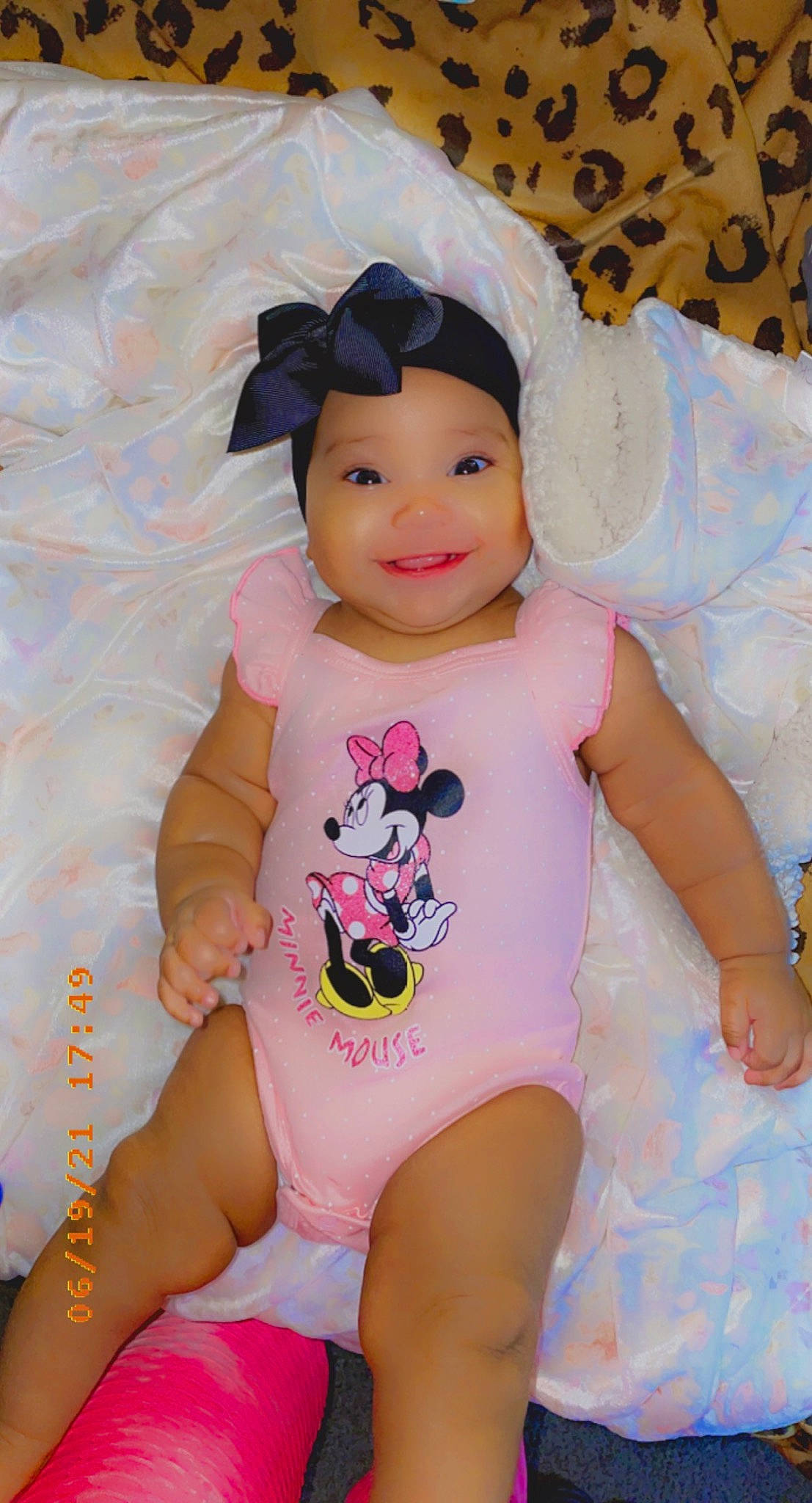 Samyiah is registered to the contest to win money with this photo: baby, baby_toddler_clothing, cap, child, eye, face, happy, hat, headgear, headwear, human_body, joy, magenta, person, pink, shorts, skin, sleeve, smile, t_shirt