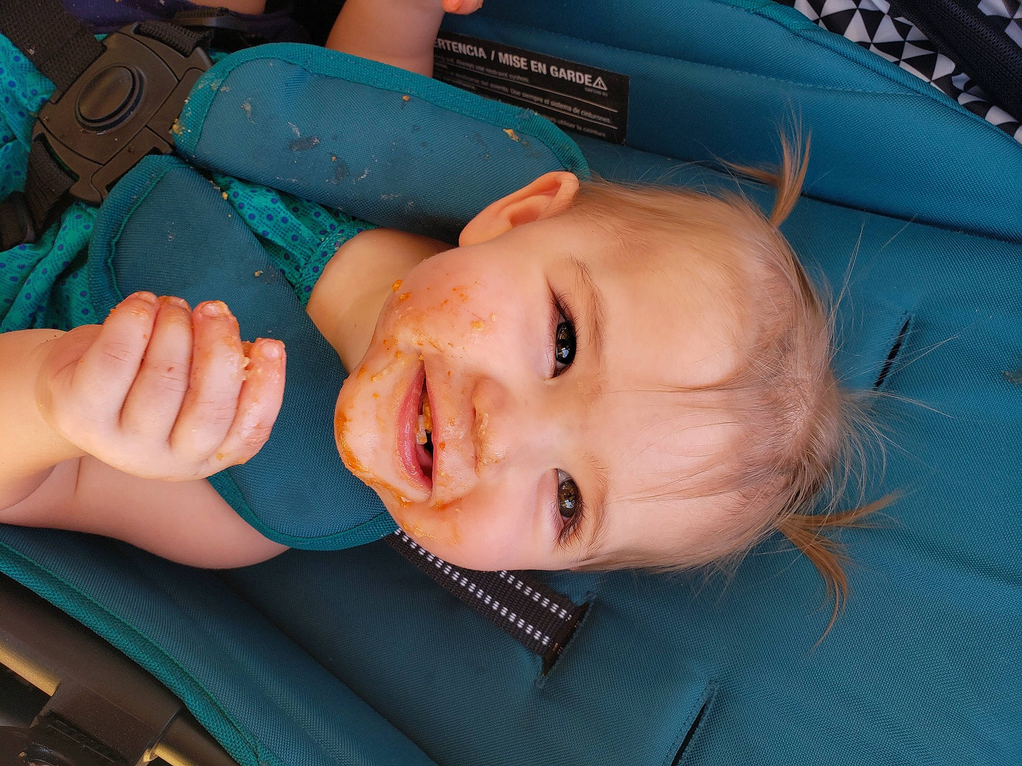 Cambrie is registered to the contest to win money with this photo: aqua, baby, baby_products, baby_toddler_clothing, blue, cheek, child, electric_blue, eye, eyelash, finger, iris, laugh, lip, nail, person, skin, teal, thumb, toddler