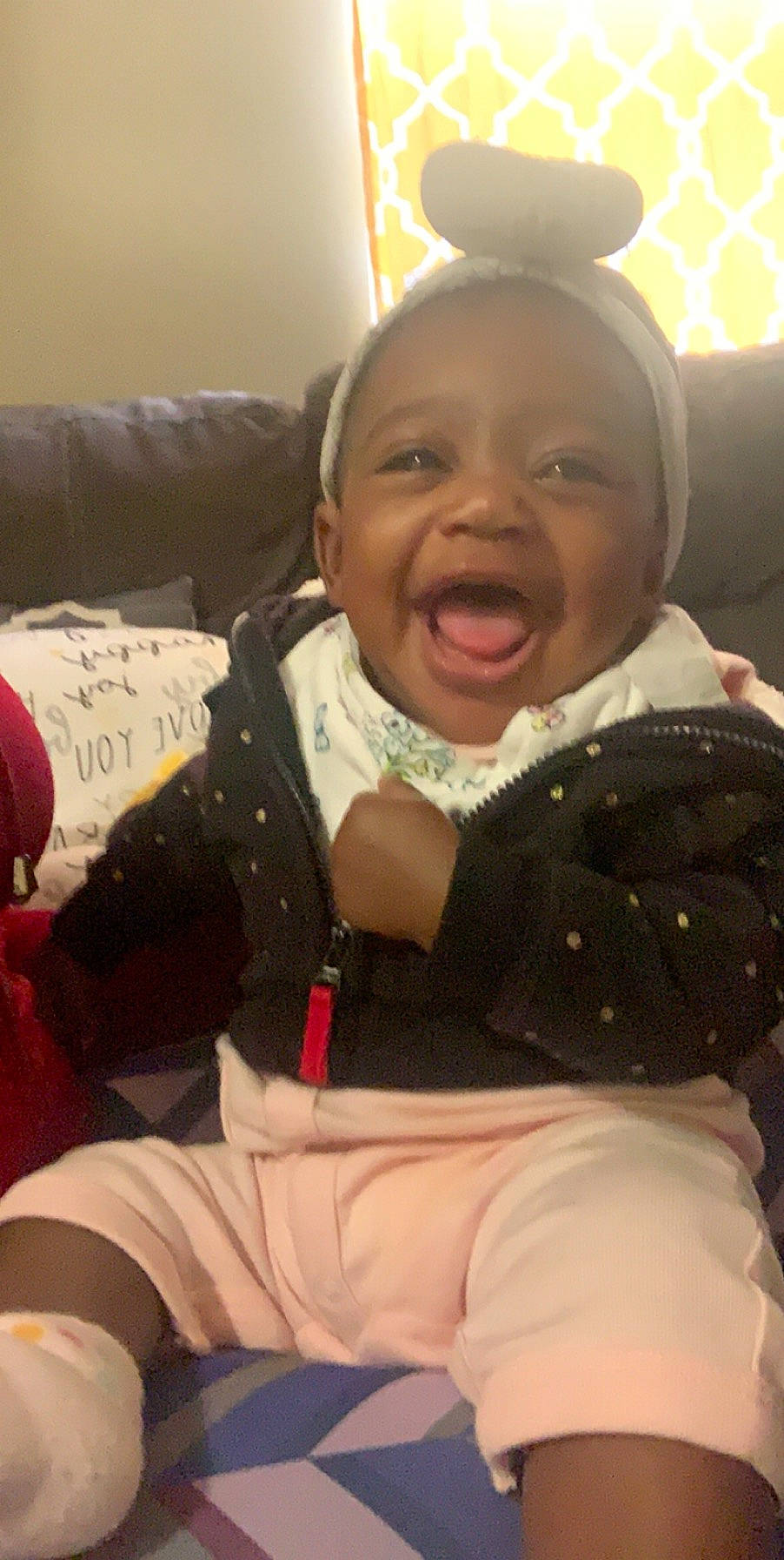 Nola is registered to the contest to win money with this photo: baby, cheek, child, cool, ear, eye, facial_expression, fun, happy, head, person, sitting, skin, smile, toddler