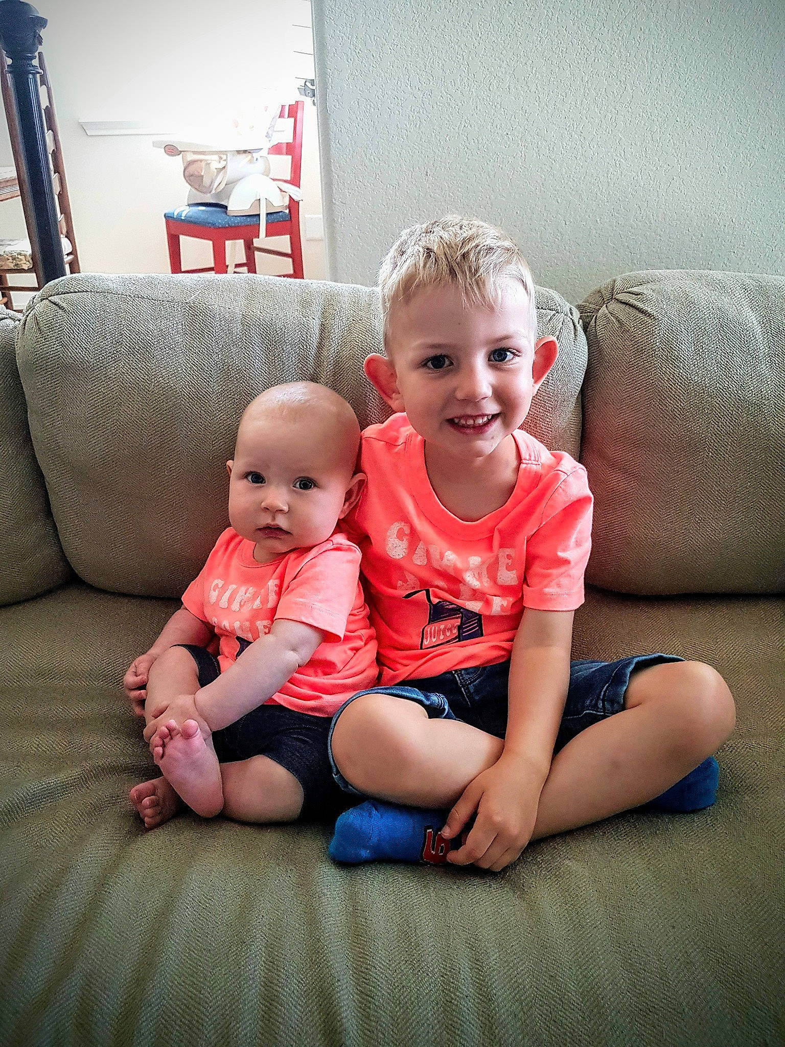 Cecilia joined the competition — help win amazing prizes! baby, cheek, child, couch, cousin, daughter, eye, family, floor, flooring, fun, joy, leg, people, person, play, sibling, sitting, skin, smile