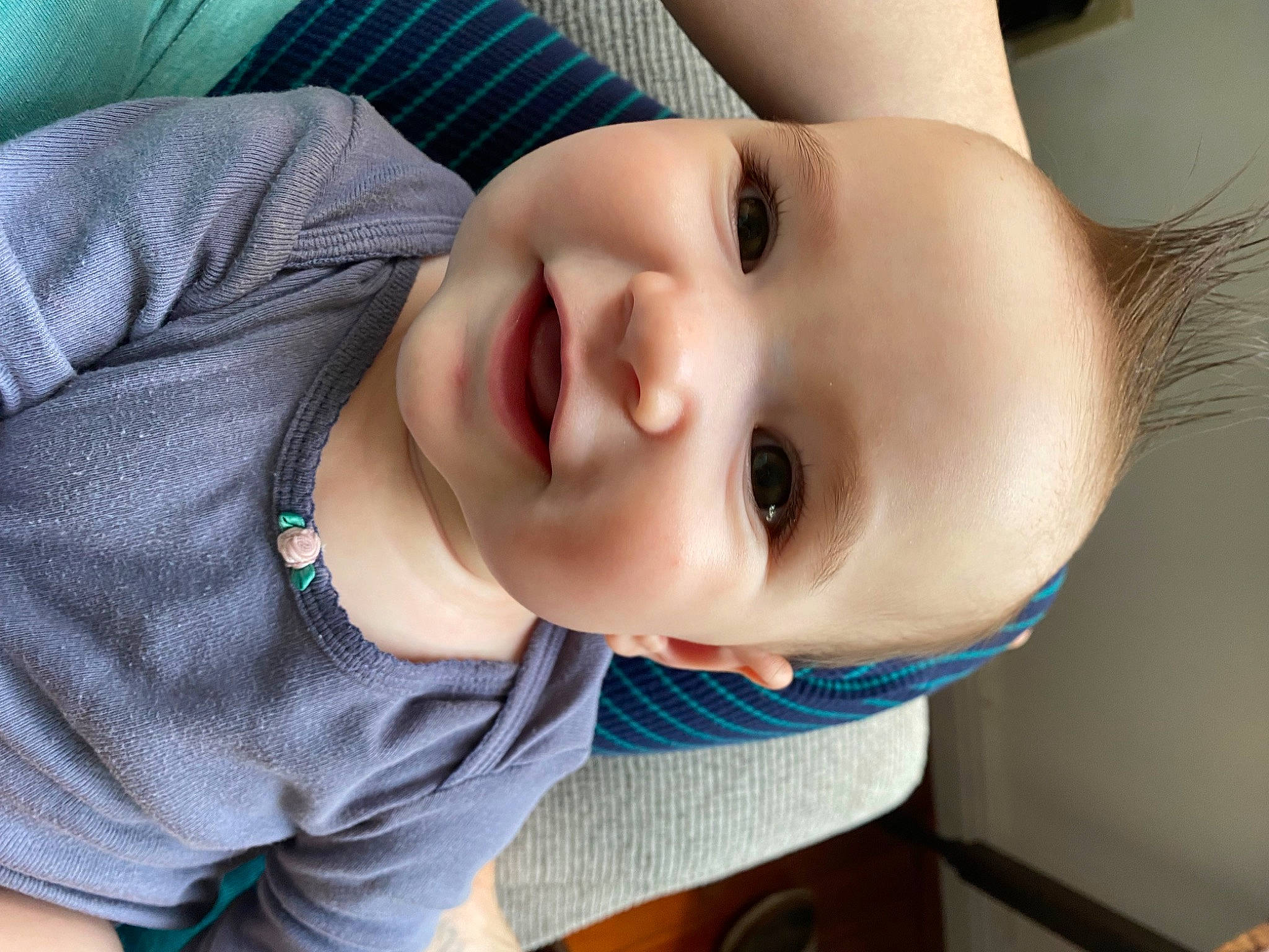 Calliope joined the competition — help win amazing prizes! baby, baby_products, baby_toddler_clothing, cheek, child, comfort, electric_blue, eye, eyelash, happy, head, iris, joy, lip, mouth, nose, person, skin, sleeve, smile