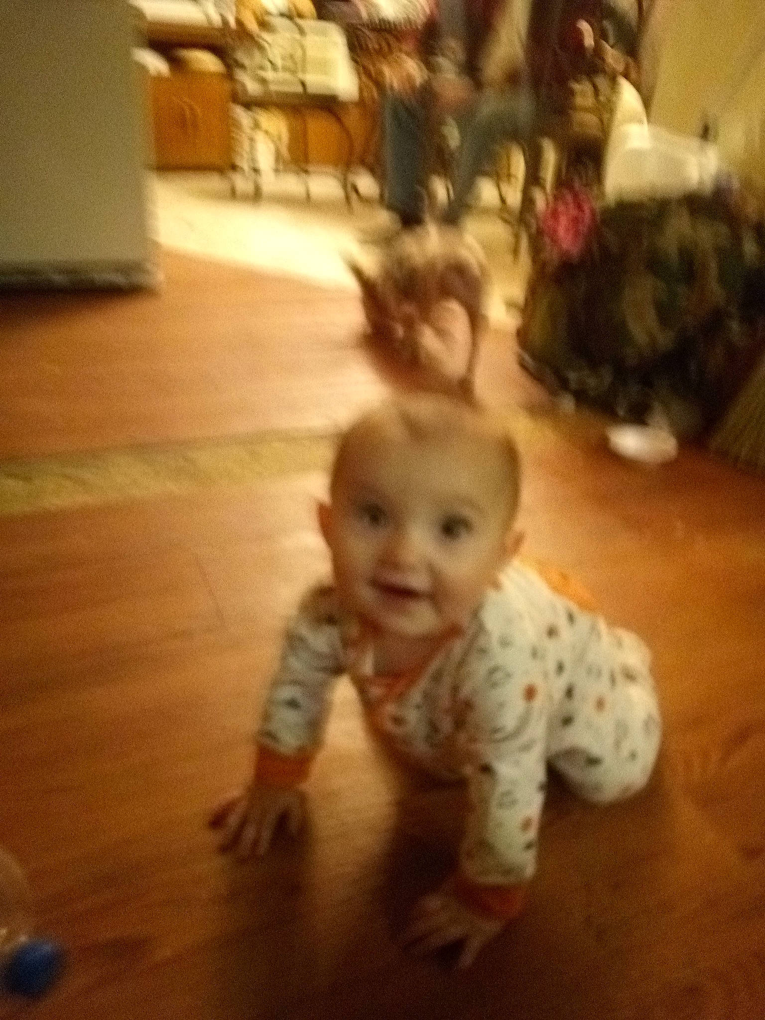 Kinlee is registered to the contest to win money with this photo: baby, cheek, child, crawling, eye, face, floor, flooring, fun, head, human, leg, nose, people, person, play, skin, smile, standing, toddler