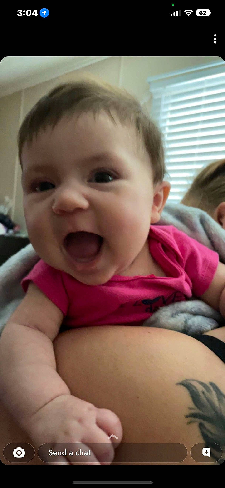 Blakely is registered to the contest to win money with this photo: baby, baby_toddler_clothing, cheek, chin, comfort, ear, eye, eyebrow, eyelash, facial_expression, fun, gesture, happy, iris, lip, mouth, nose, person, skin, smile
