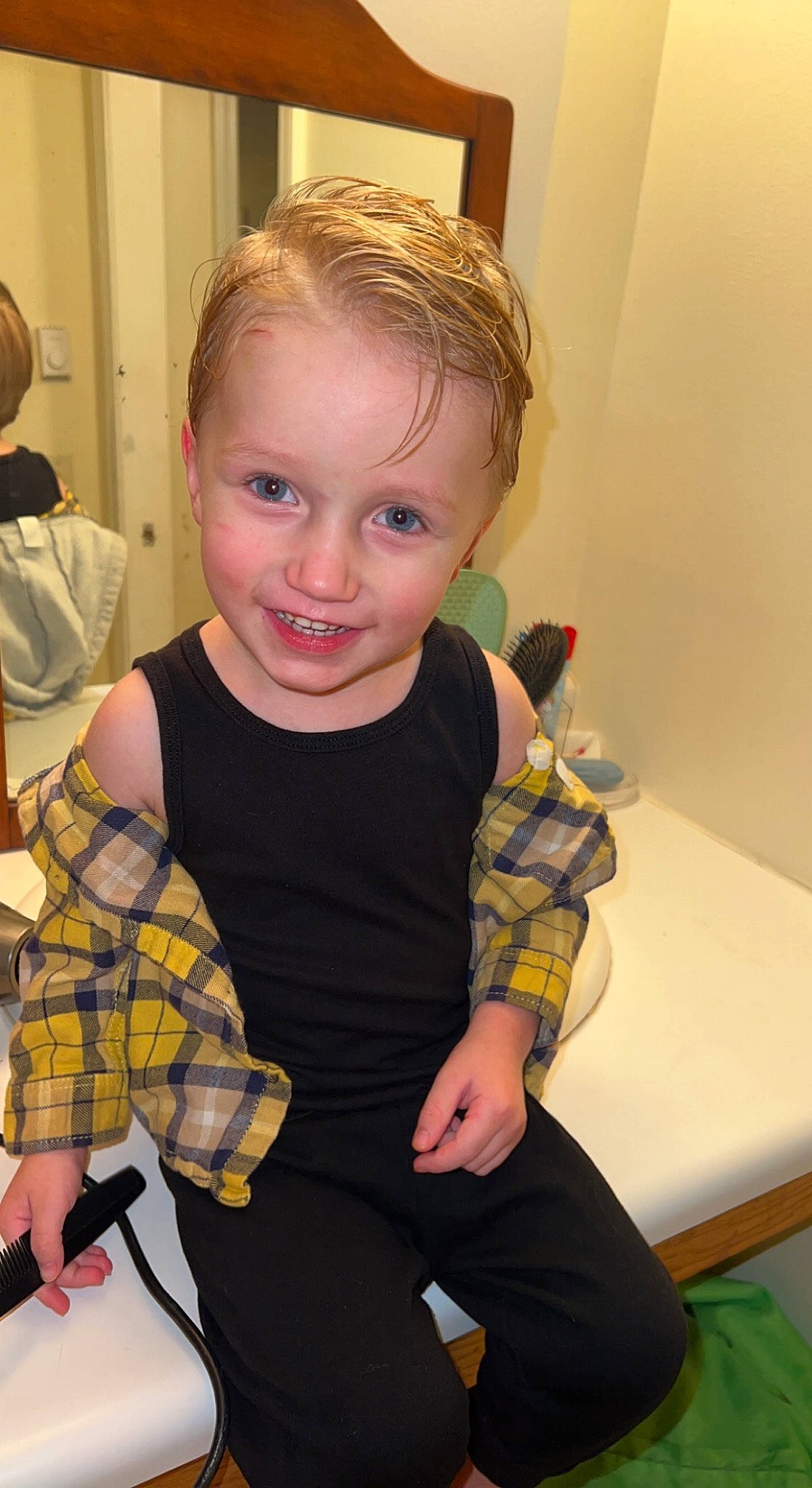 Levi joined the competition — help win amazing prizes! baby_toddler_clothing, cheek, child, chin, comfort, eyelash, finger, fun, happy, iris, joint, joy, neck, person, skin, sleeve, smile, standing, t_shirt, tartan