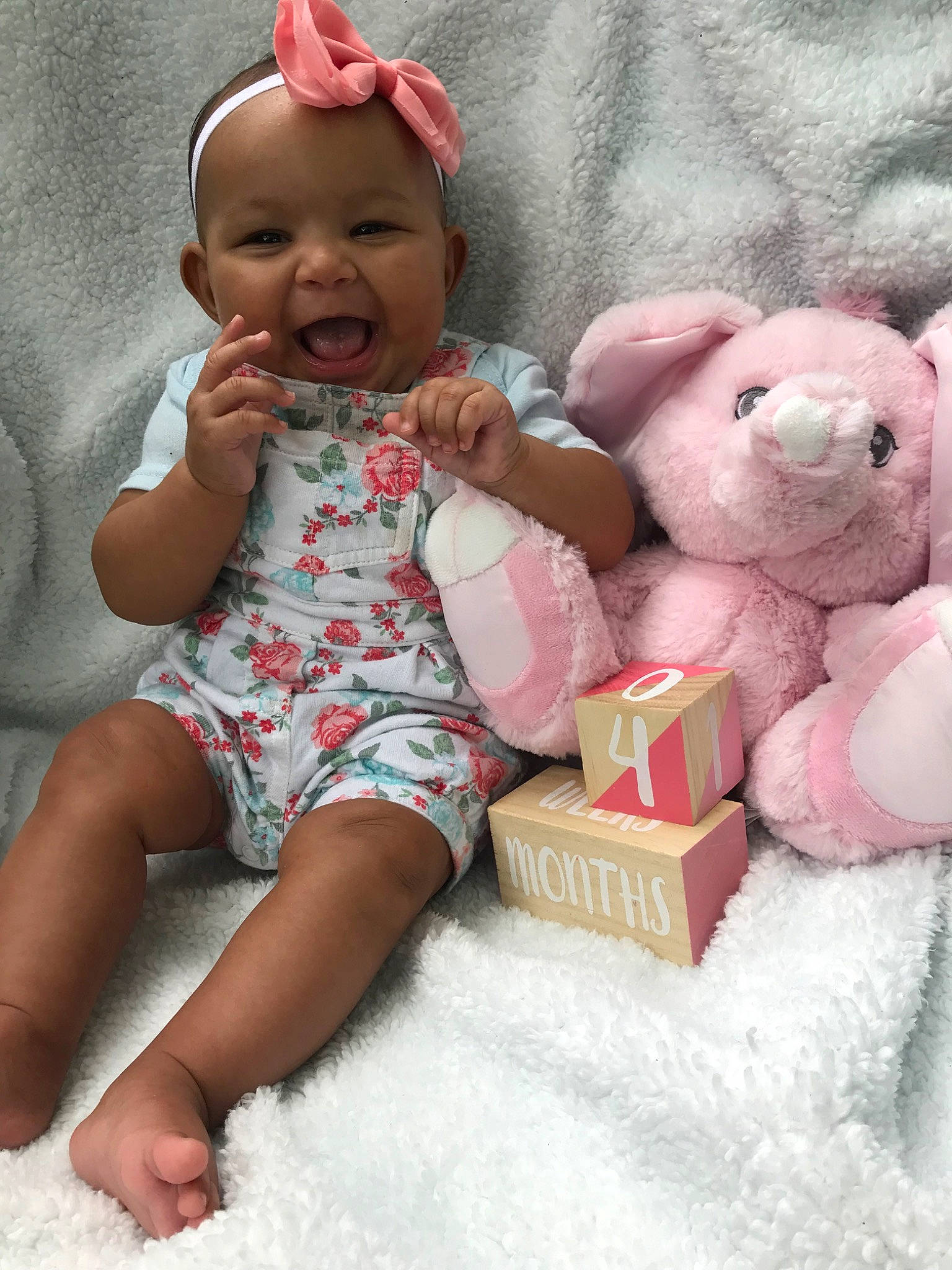 Lyanna joined the competition — help win amazing prizes! baby, baby_products, baby_toddler_clothing, baby_toys, cheek, child, ear, happy, person, pink, play, product, sitting, skin, smile, stuffed_toy, teddy_bear, toddler, toy
