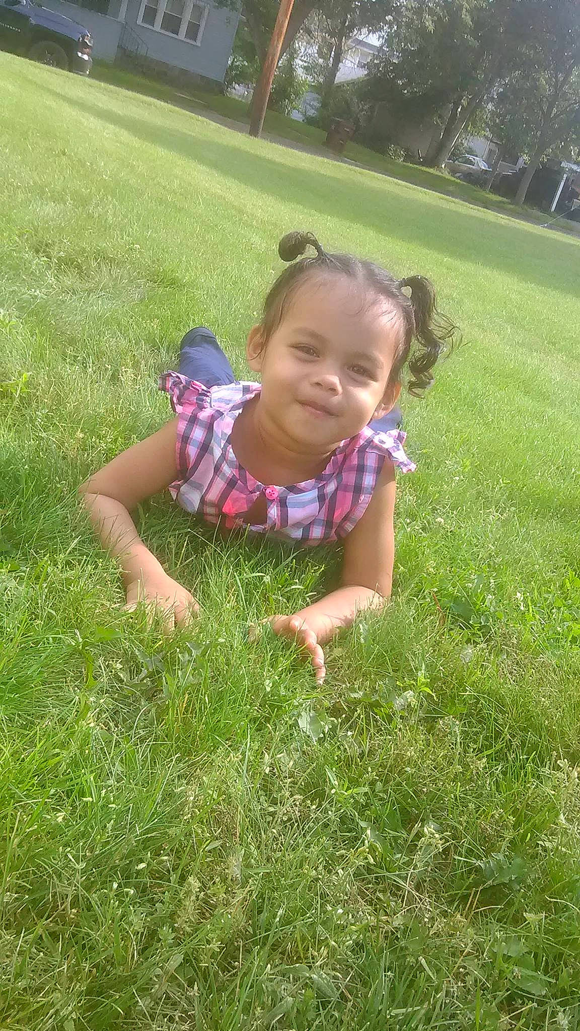 Jamia joined the competition — help win amazing prizes! child, day, fun, garden, girl, grass, grass_family, grassland, green, lawn, meadow, person, plant, play, sitting, smile, spring, summer, toddler, tree