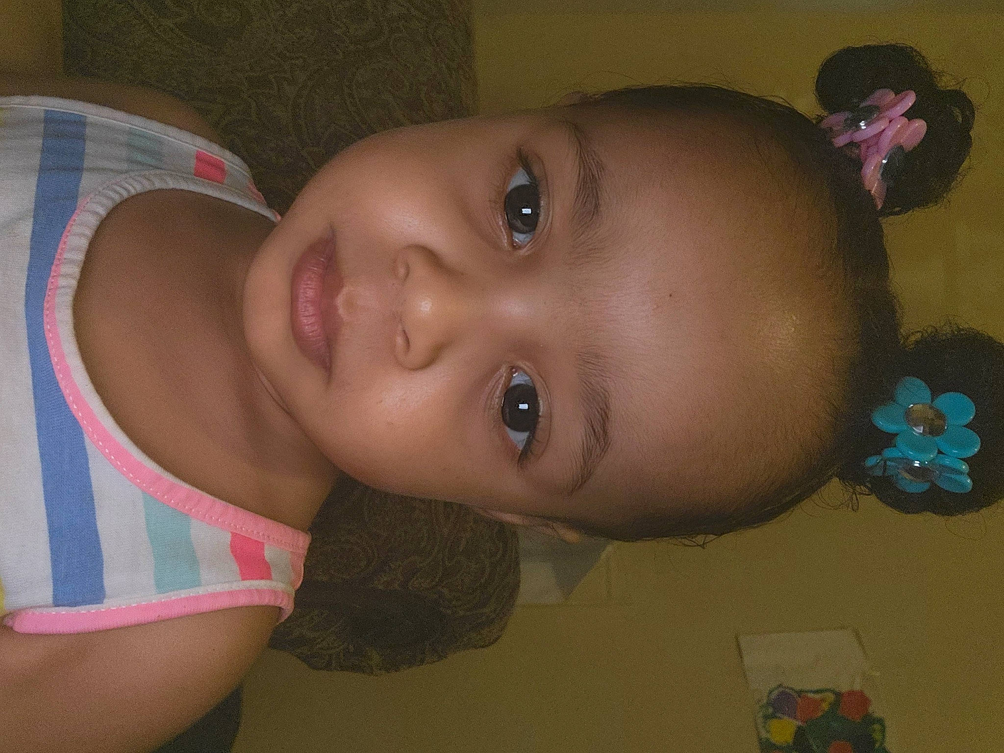 Gianna is registered to the contest to win money with this photo: baby, cheek, chin, ear, eye, eyebrow, eyelash, face, facial_expression, forehead, fun, head, human, iris, lip, mouth, neck, nose, person, skin