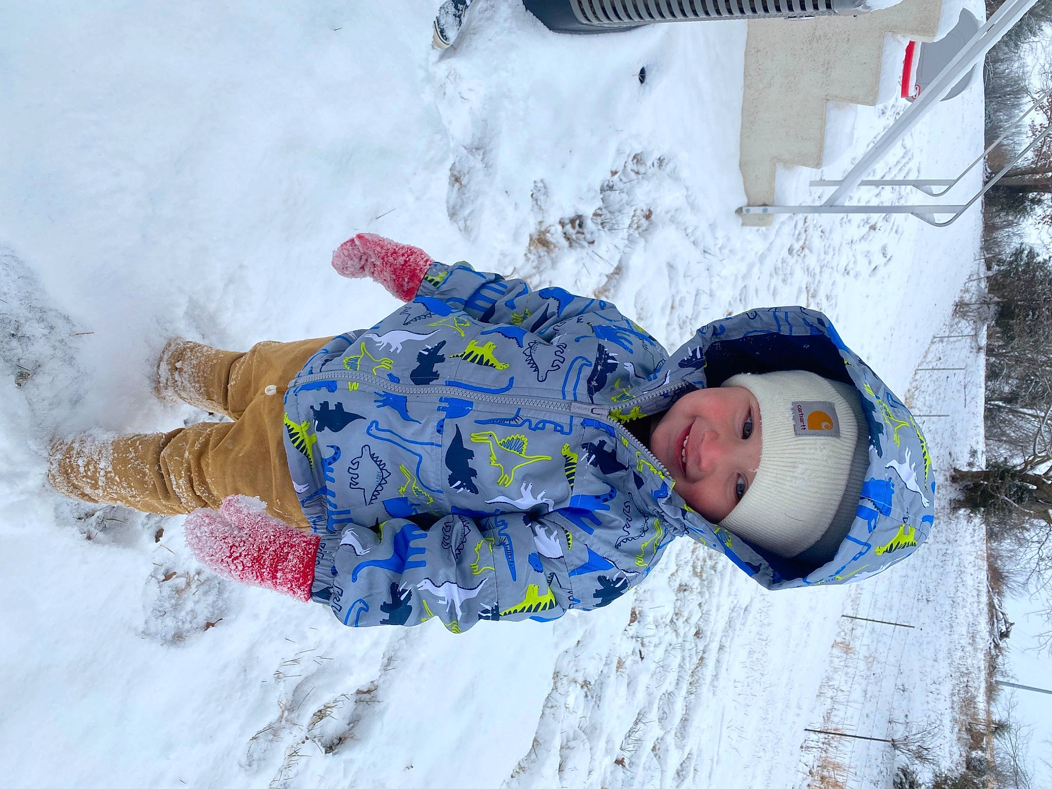 Myles joined the competition — help win amazing prizes! baby_toddler_clothing, child, electric_blue, freezing, fun, headwear, joy, leisure, person, plant, playing_in_the_snow, precipitation, recreation, sitting, slope, snow, toddler, tree, vacation, winter