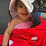Jasmine a rejoint le concours — aidez-le/la à gagner de superbes lots ! baby, child, smiling, towel, hood, outdoor, happy, person, red, white, face, hand, seat, fabric, cute, portrait, young, skin, background, plant