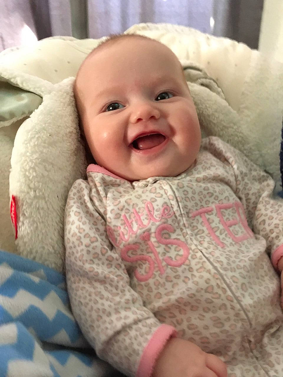 Julie is registered to the contest to win money with this photo: cheek, child, ear, eye, face, girl, head, infant, iris, lip, nose, person, product, skin, smile, textile, toddler