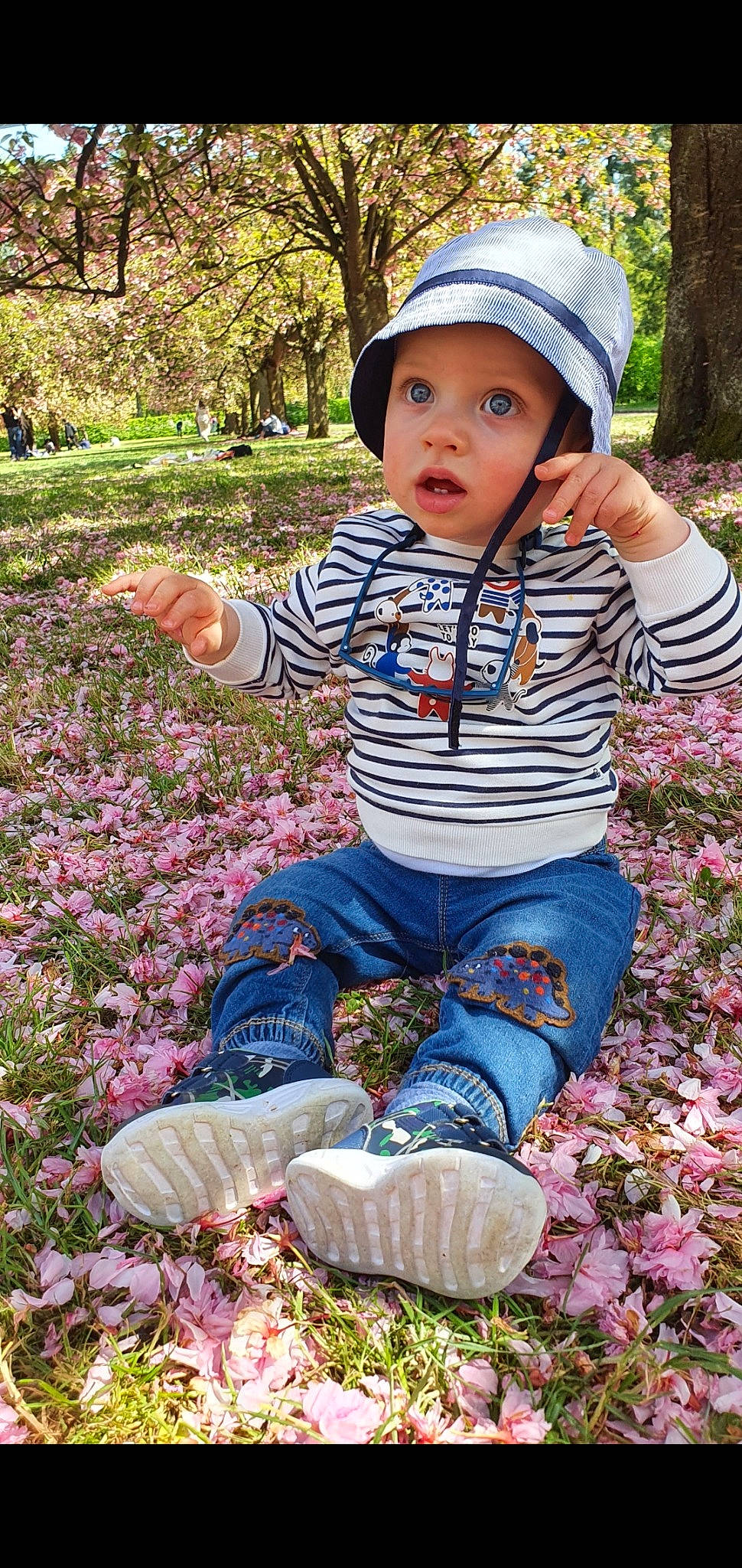 Christian participe au concours pour gagner de l'argent avec cette photo : baby, baby_toddler_clothing, beauty, botany, cap, child, face, garden, grass, green, groundcover, hand, happy, headwear, leaf, people, people_in_nature, person, photograph, plant