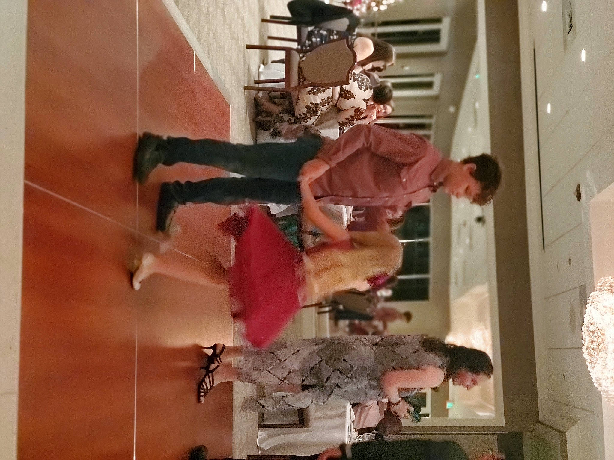 Adasyn joined the competition — help win amazing prizes! blurred, carmine, event, fashion_design, fun, peach, person, pink, room, suit, tableware