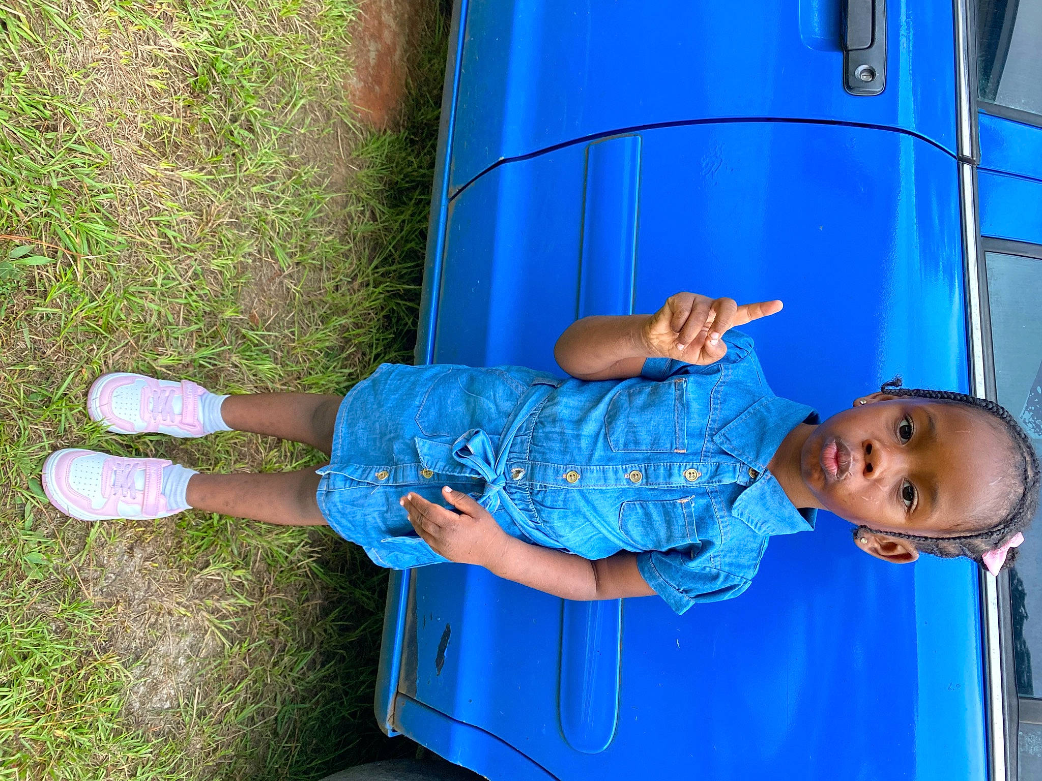 Serenity joined the competition — help win amazing prizes! baby, baby_toddler_clothing, blue, child, chute, clothing, dress, electric_blue, fun, grass, green, human_leg, leisure, people_in_nature, person, sandal, sitting, tire, toddler, travel