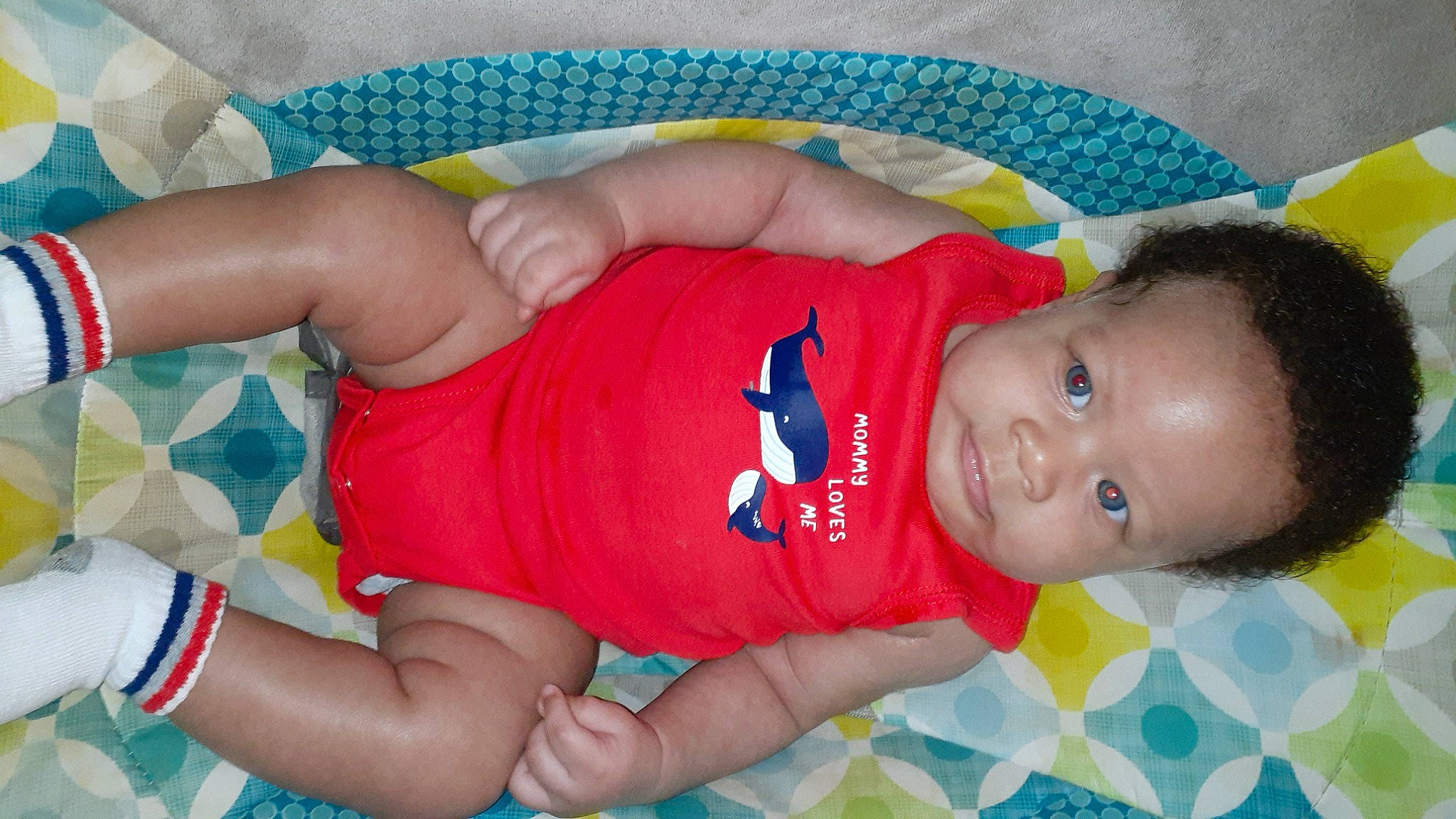 Bruce joined the competition — help win amazing prizes! arm, baby, baby_products, baby_toddler_clothing, cheek, child, eye, finger, fun, happy, human_leg, mouth, nail, organ, person, red, skin, smile, textile, thigh