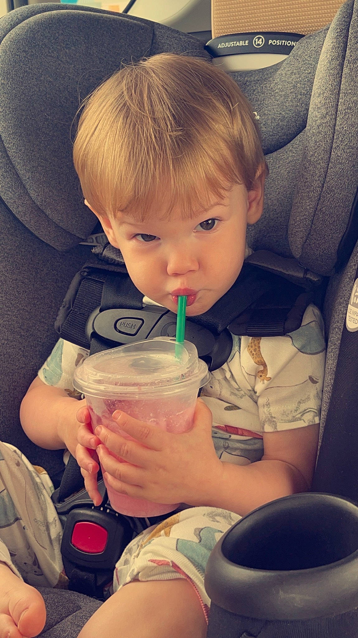 Truitt joined the competition — help win amazing prizes! baby, cheek, child, drink, drinking, drinkware, eyelash, facial_expression, finger, food_craving, hairstyle, hand, happy, mouth, nail, neck, nose, person, product, skin
