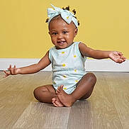 Logan joined the competition — help win amazing prizes! arm, baby, babylaughing, blonde, bodypart, clothing, crawling, face, finger, hand, happy, hardwood, head, person, photography, portrait, sitting, sleeve, smile, wood