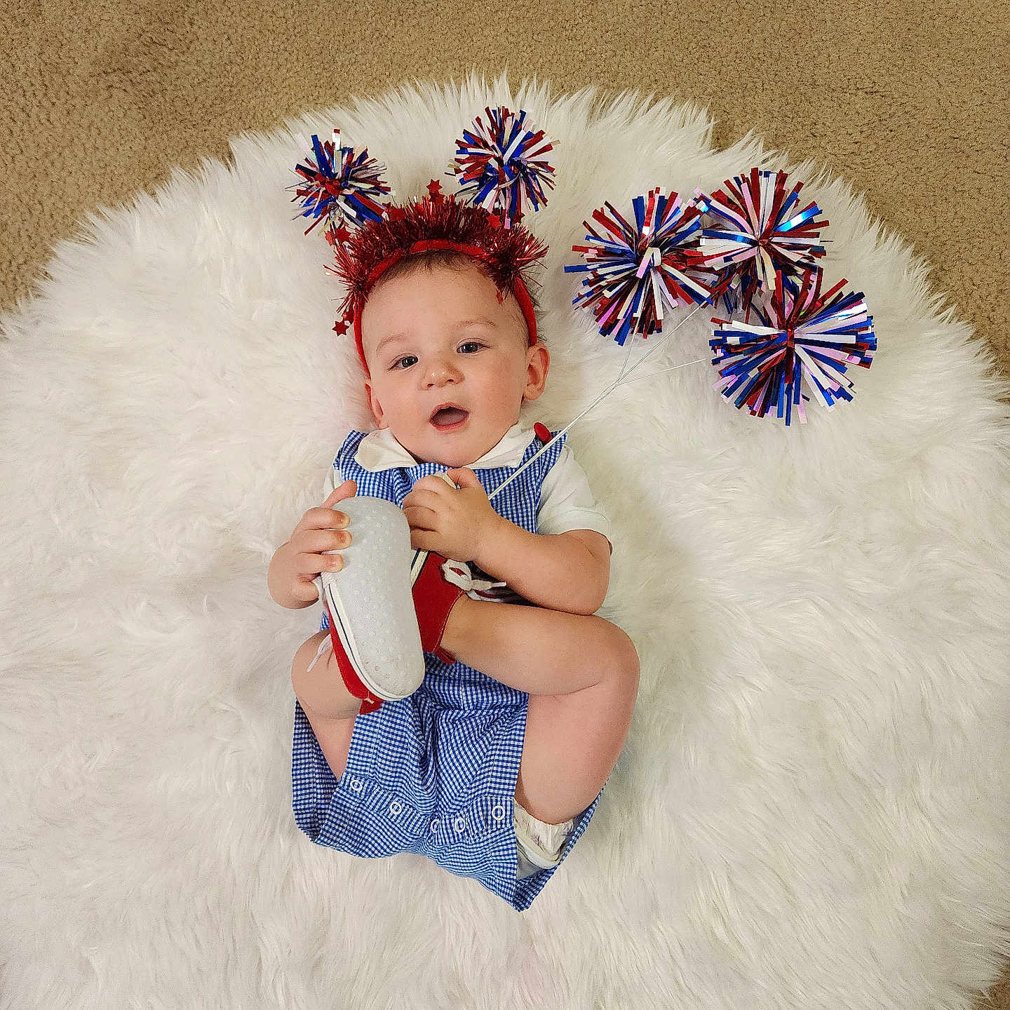 Hunter joined the competition — help win amazing prizes! accessories, baby, bodypart, clothing, costume, couch, cushion, face, finger, furniture, hand, happy, hat, head, homedecor, newborn, person, photography, portrait, smile