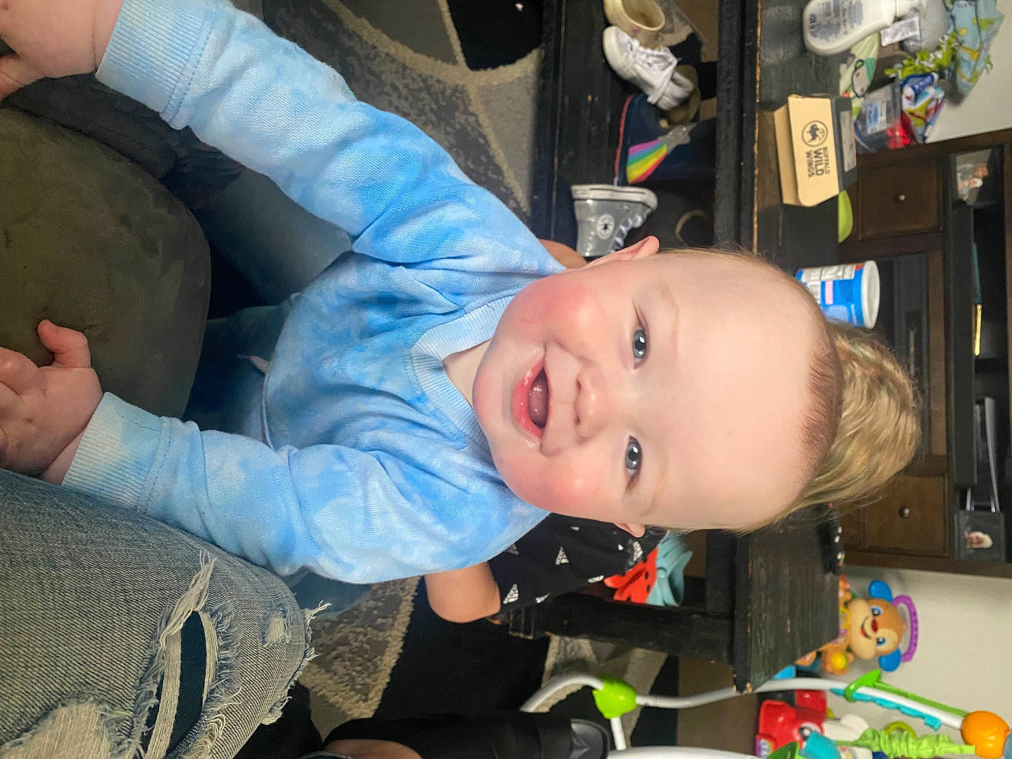 Kash joined the competition — help win amazing prizes! auto_part, baby, child, electric_blue, fun, happy, joy, person, sitting, smile, toddler