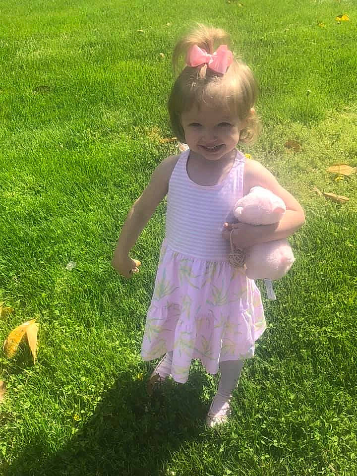 Hayleigh is registered to the contest to win money with this photo: child, dress, flower, fun, grass, grass_family, joy, lawn, meadow, person, pink, plant, play, smile, summer, toddler, yard