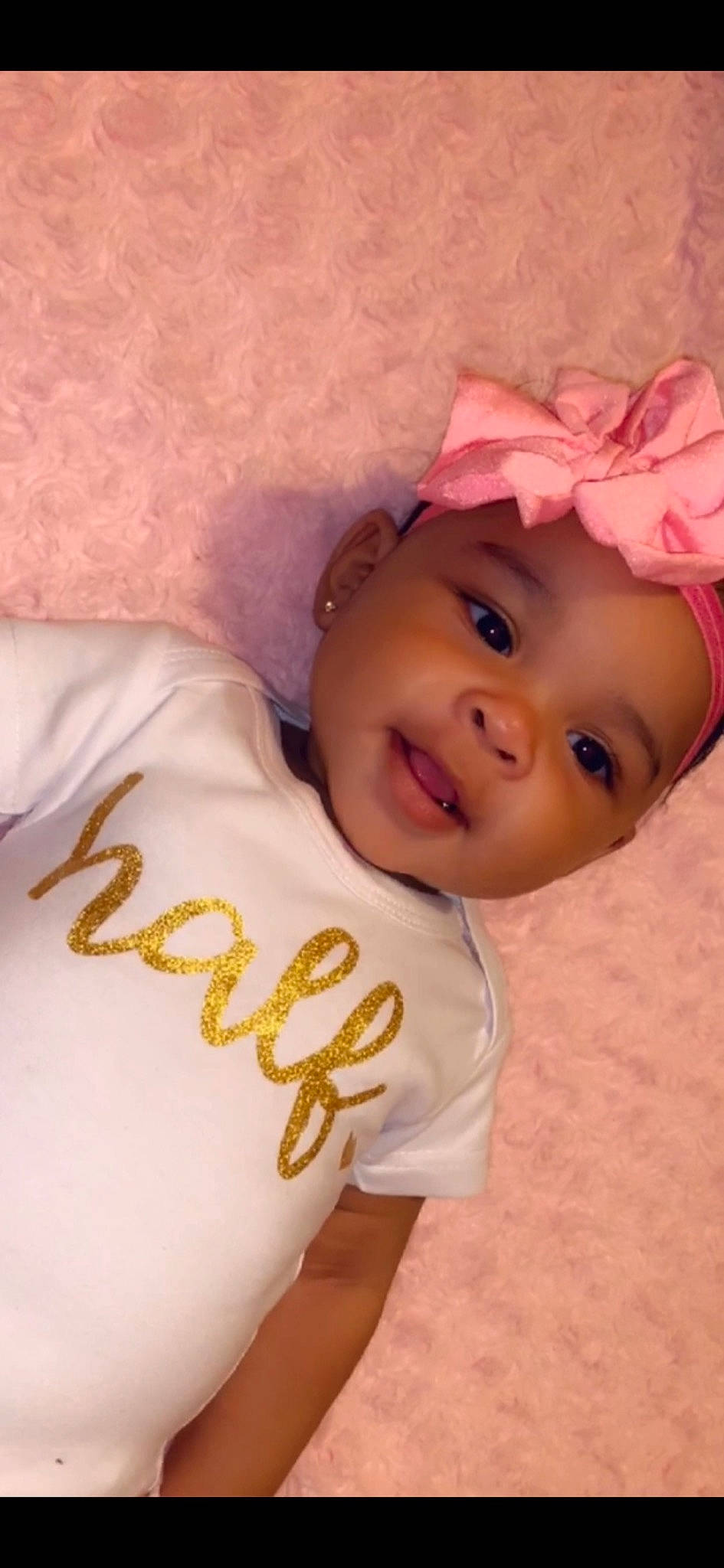 Dalaney joined the competition — help win amazing prizes! baby, baby_toddler_clothing, cheek, child, face, hair_accessory, head, headgear, headwear, lip, person, pink, skin, smile, toddler