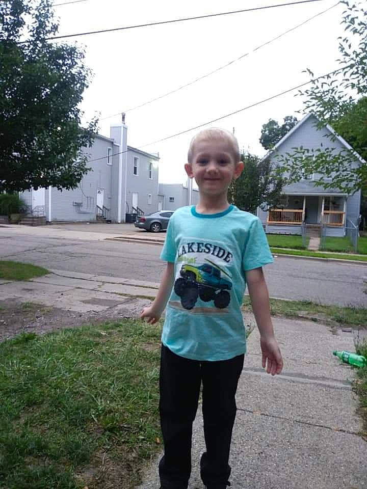 Kaleb joined the competition — help win amazing prizes! active_pants, active_shirt, backyard, bermuda_shorts, cargo_pants, cottage, driveway, home, joy, lawn, neighbourhood, overhead_power_line, pajamas, person, pole, residential_area, suburb, sweatpant, t_shirt, yard