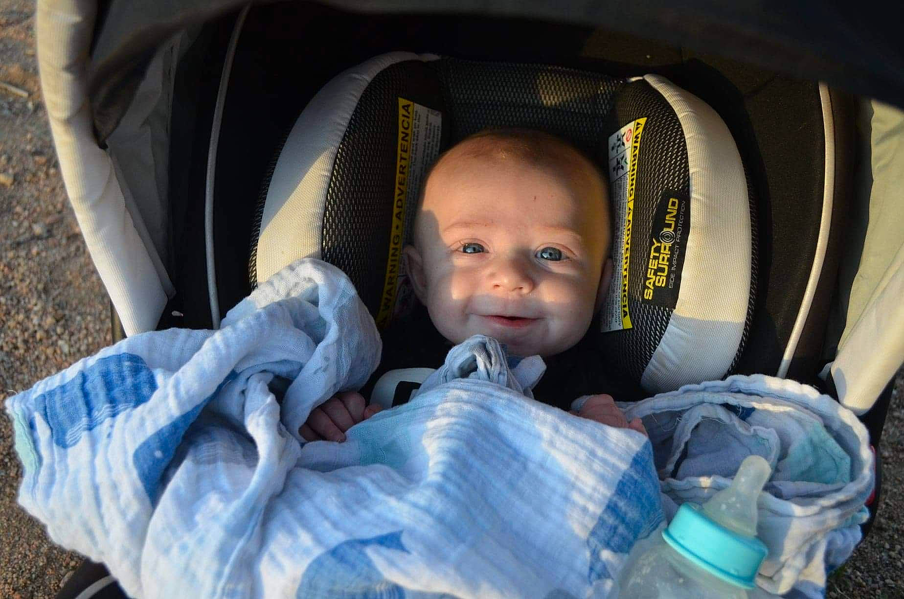 Tatum joined the competition — help win amazing prizes! baby, baby_carriage, baby_in_car_seat, baby_products, car_seat, child, eye, person, product, toddler
